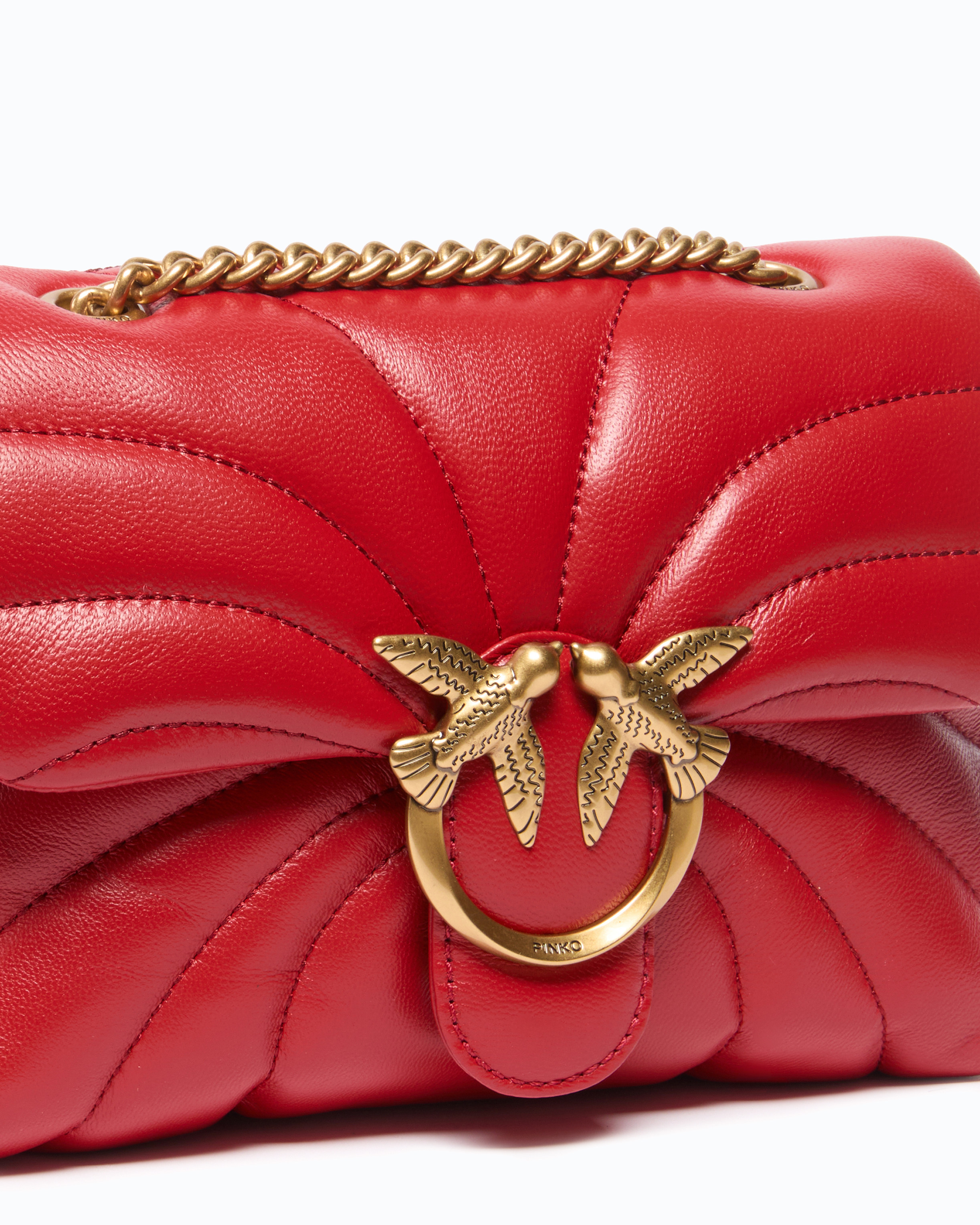 Mini sac à bandoulière love bag puff butterfly en cuir nappa PINKO Multicolore