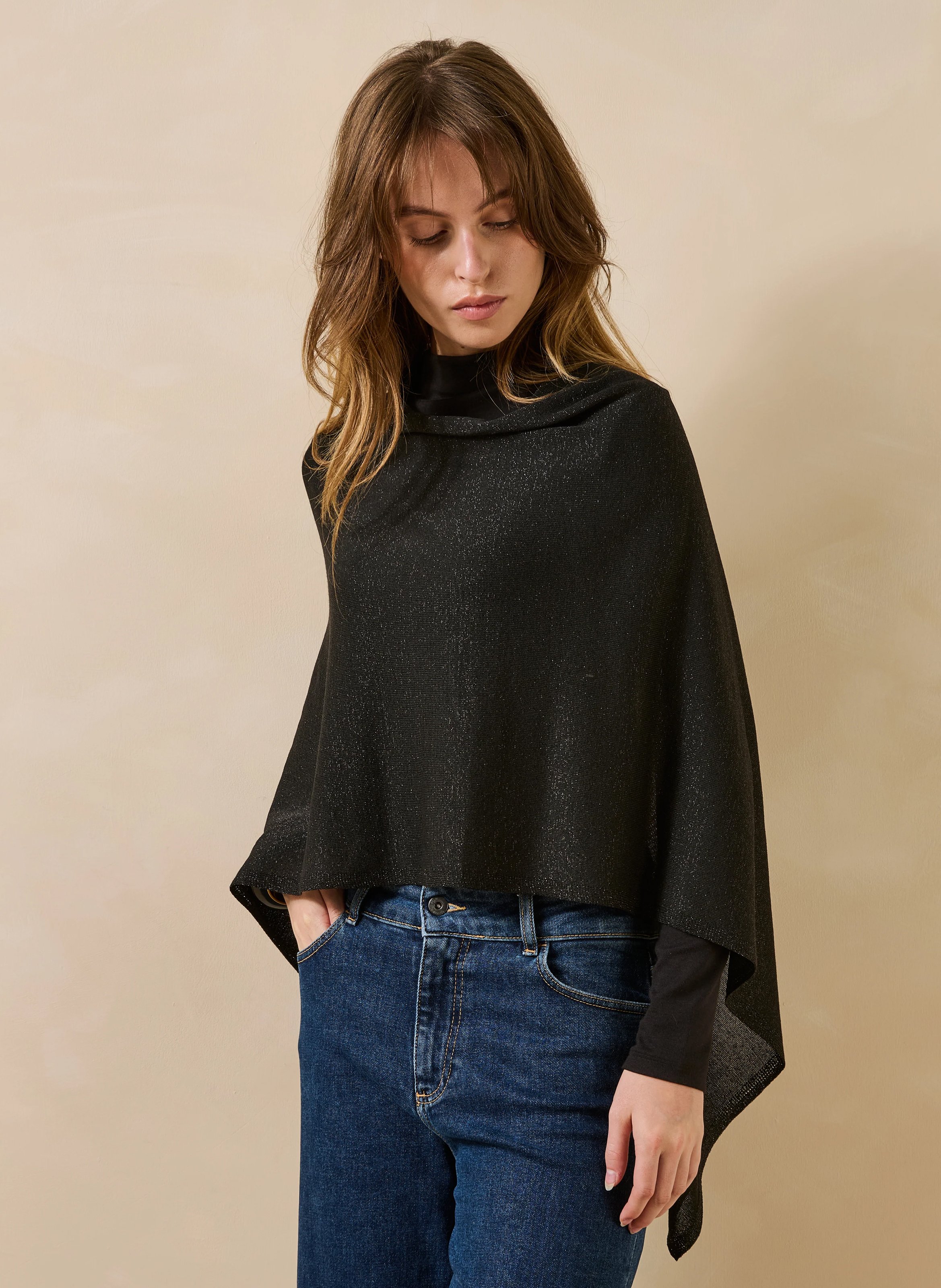 Iridescent poncho LA FEE MARABOUTEE