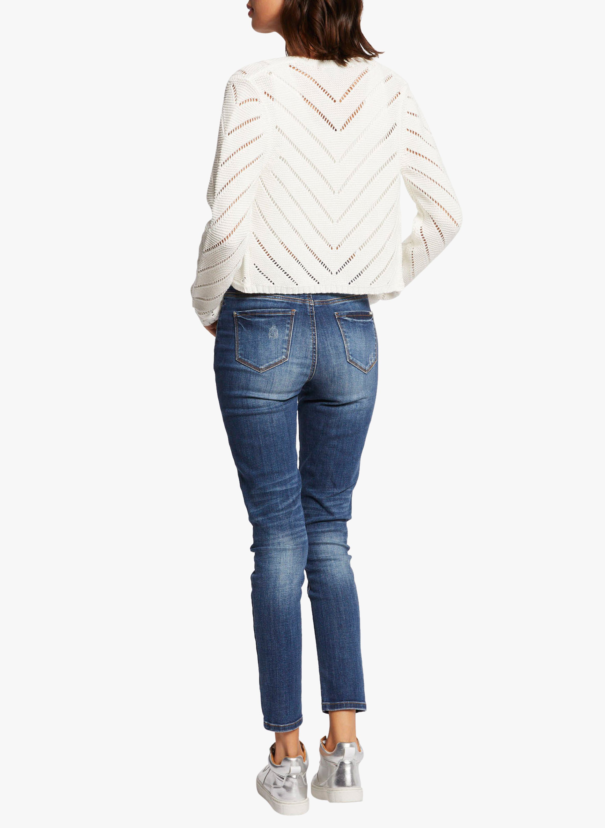 Openwork cotton cardigan MORGAN White