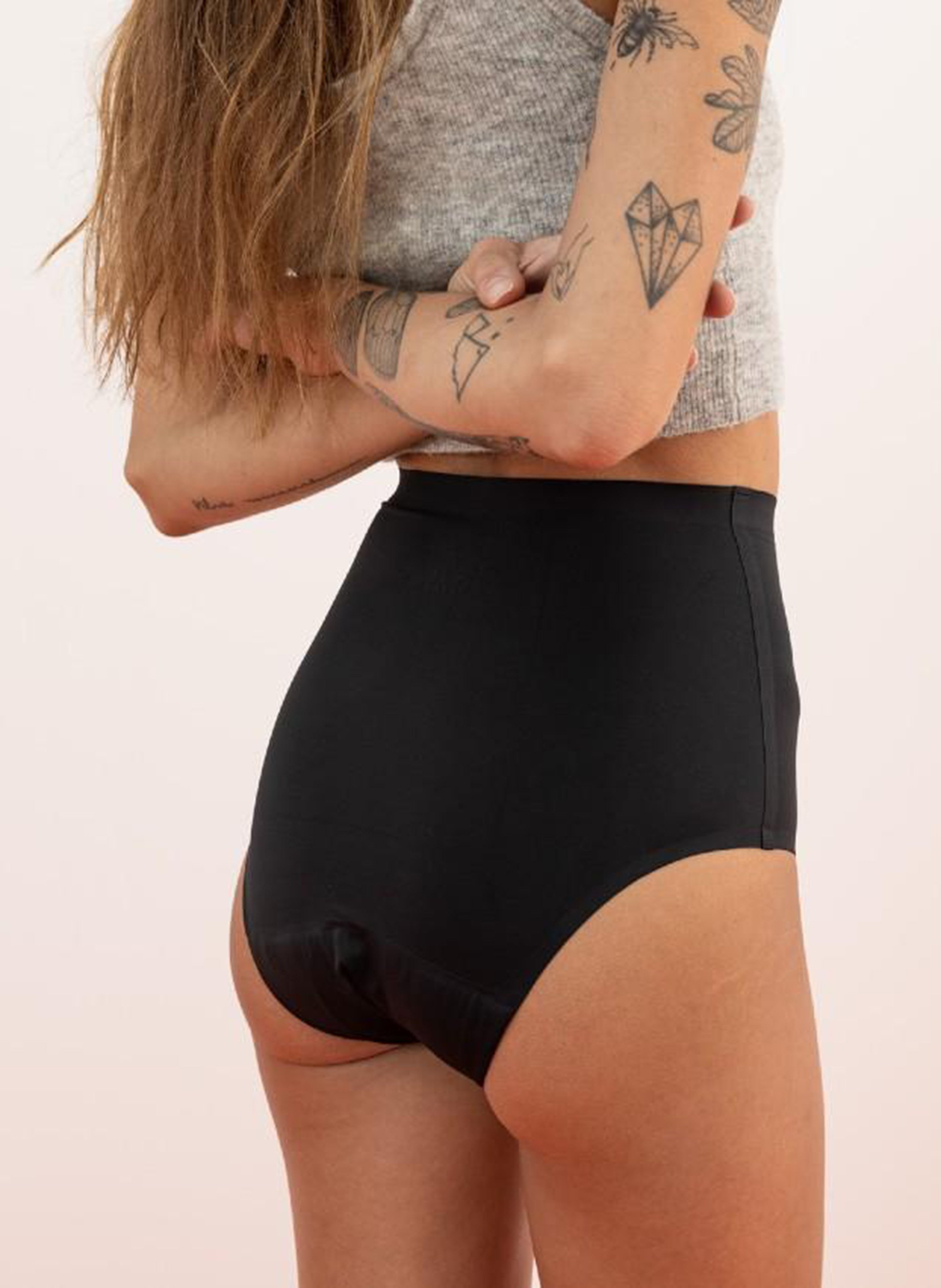 Regular flow high-waisted period pants SMOON Black