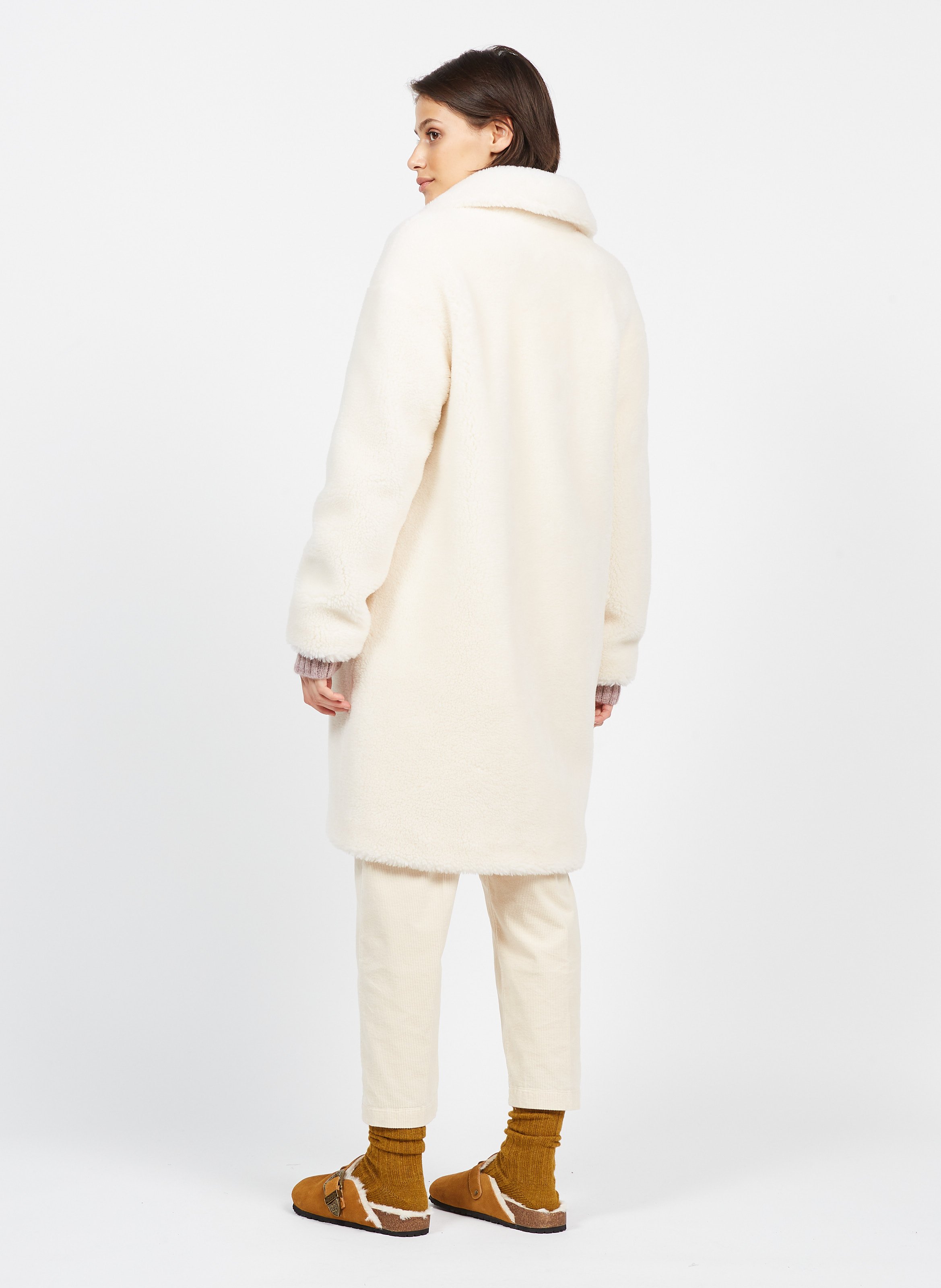 Long Faux Fur Coat White Stand Studio Women Place des Tendances