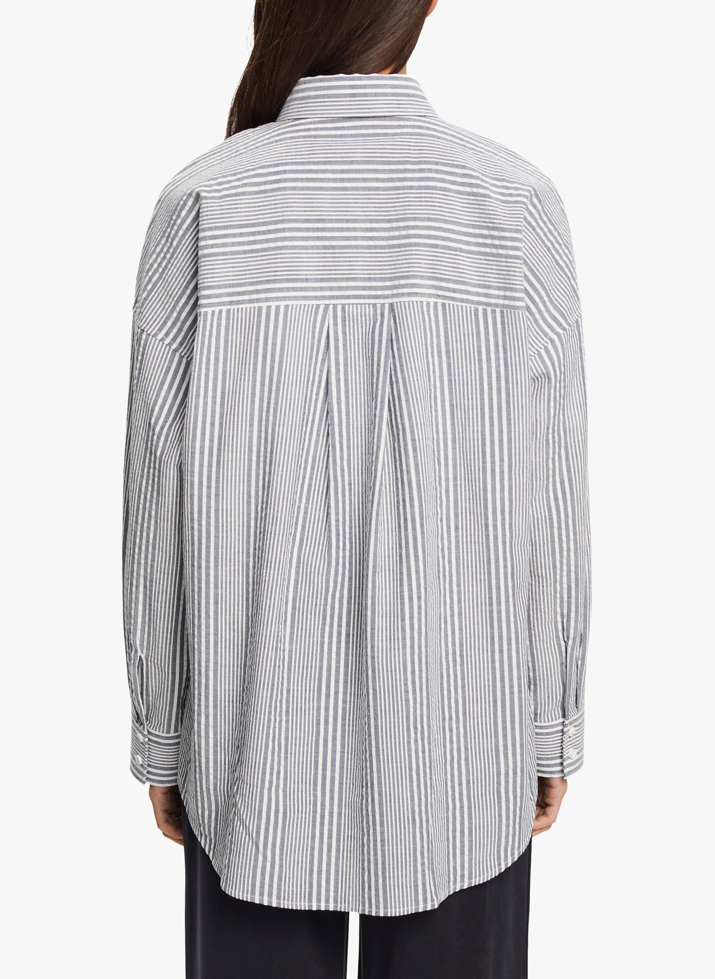 Chemise col classique à rayures en coton ESPRIT Bleu