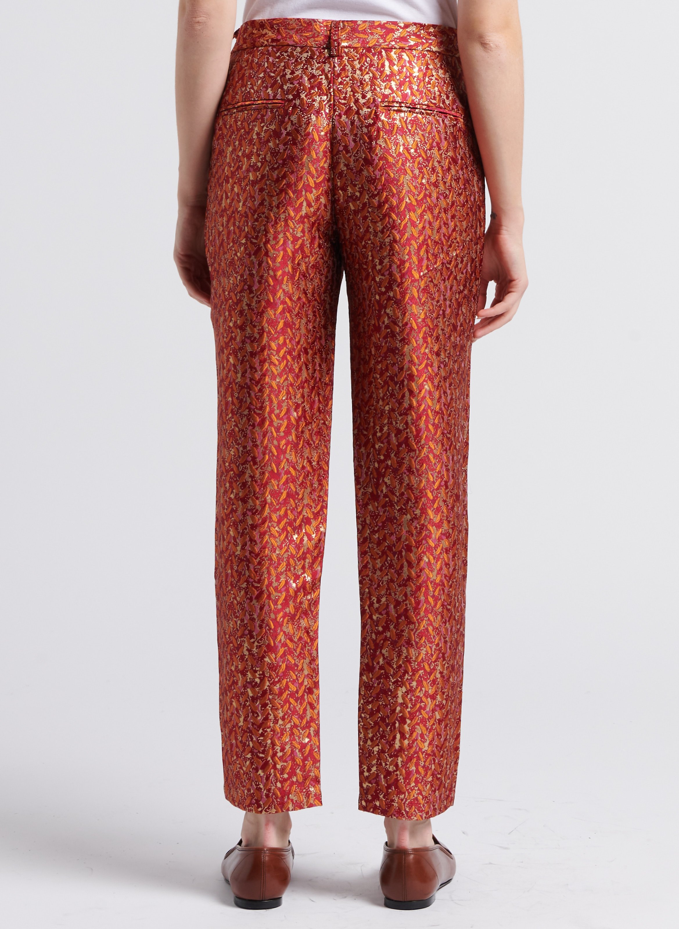 Gerade geschnittene Hose aus Jacquard mit Metallic-Effekt LA PETITE ETOILE Orange