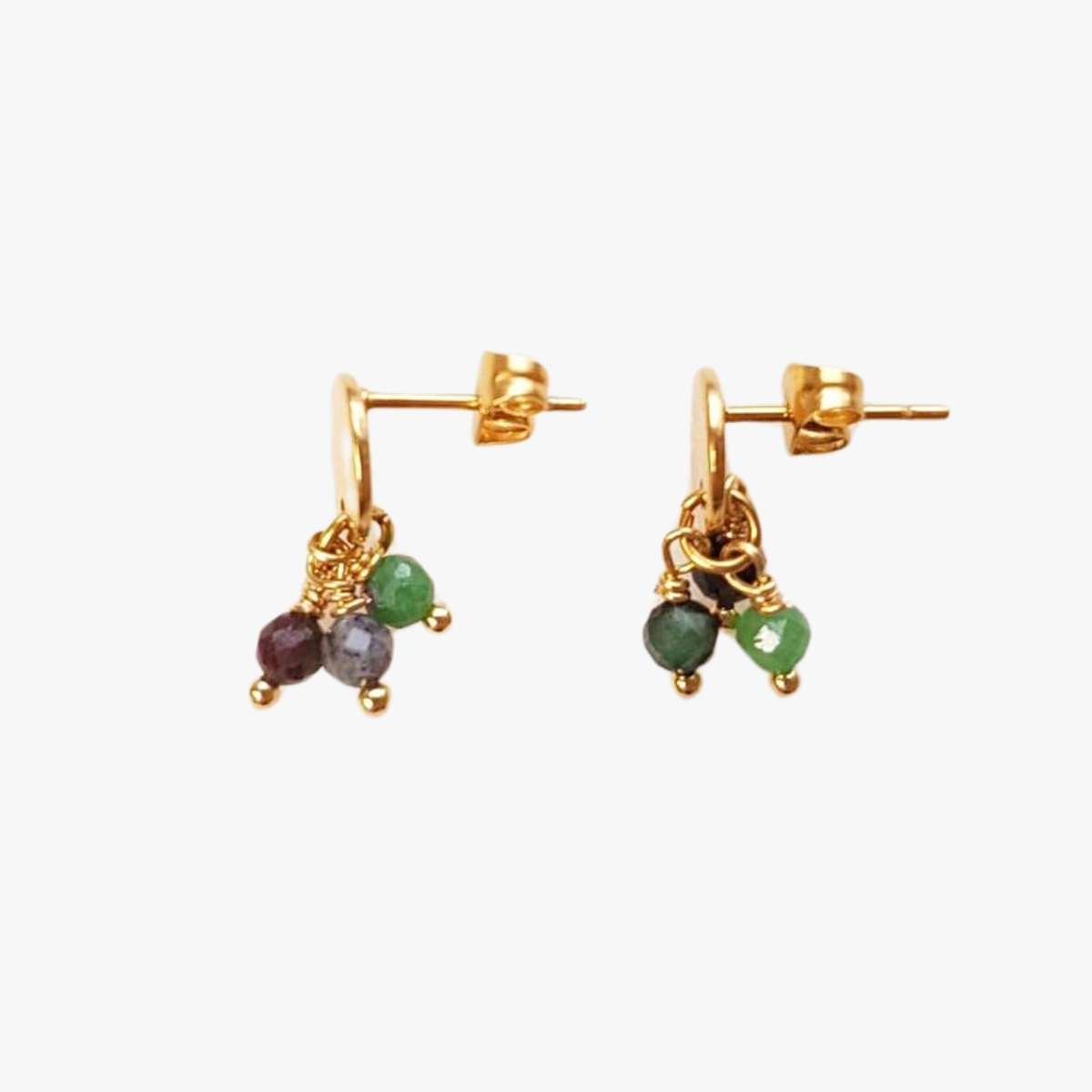 Ruby Zoisite Earrings GINANDGER Green