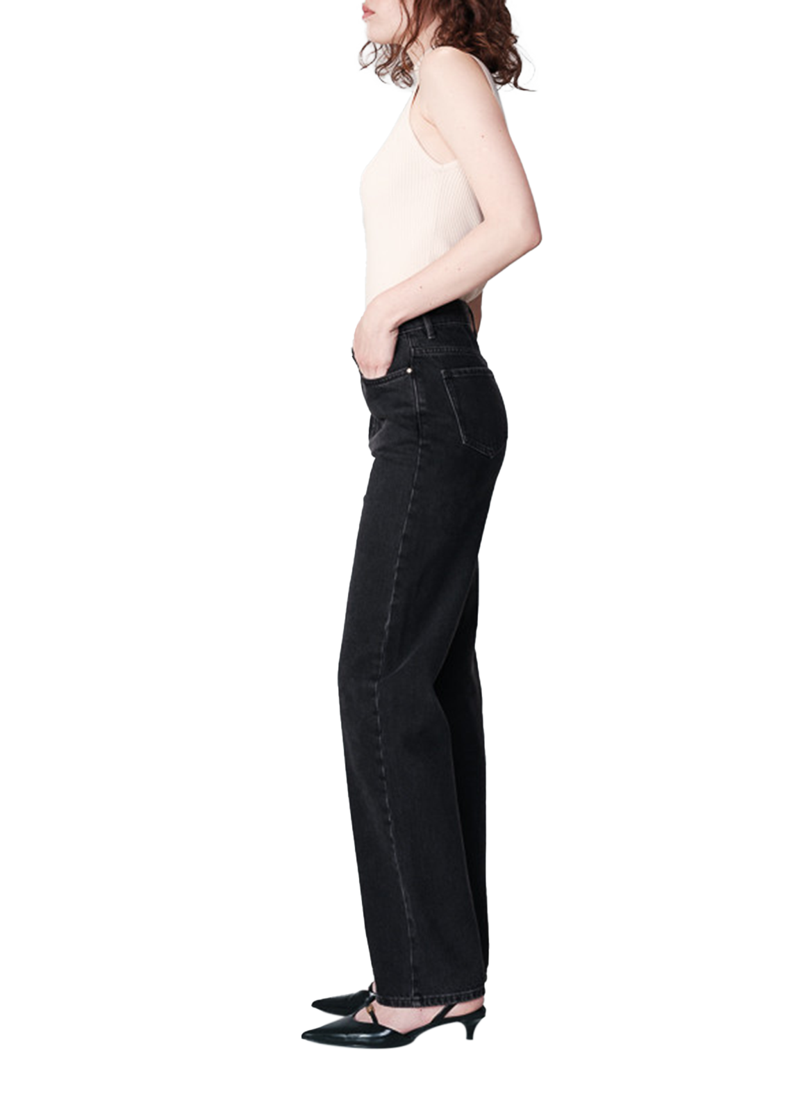 Baggy loose fit cotton jeans GRACE ET MILA Black