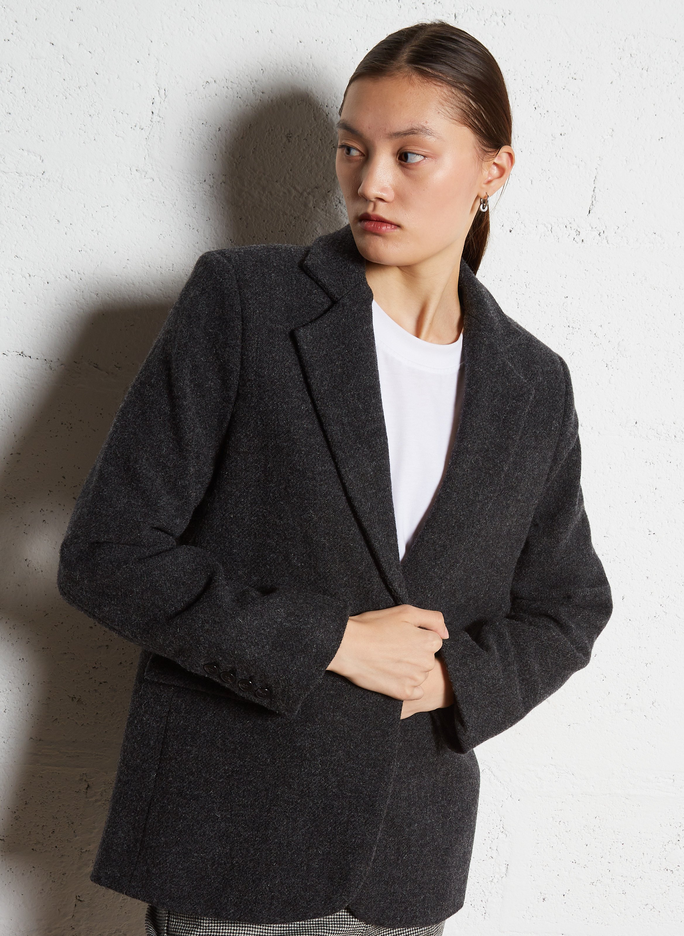 Straight wool blazer BELLEPIECE Grey