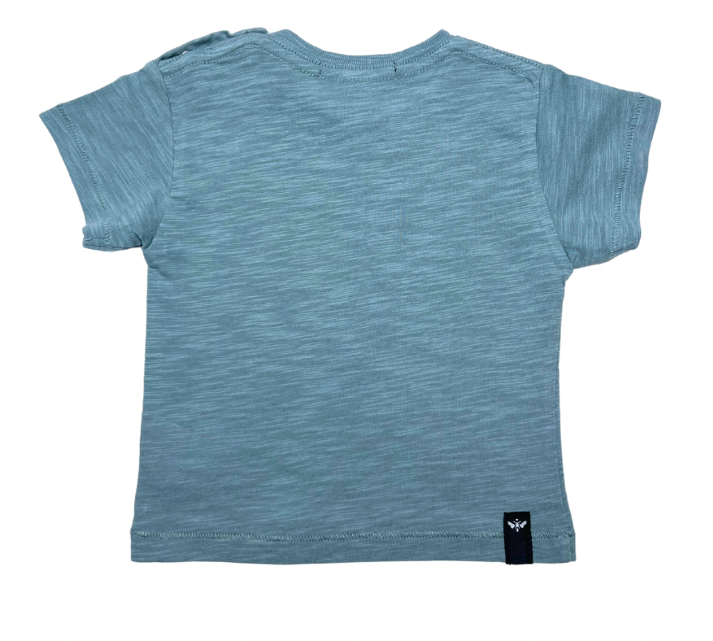 Green baby T-shirt - 6 months I TALK TOO MUCH - Seconde main Green