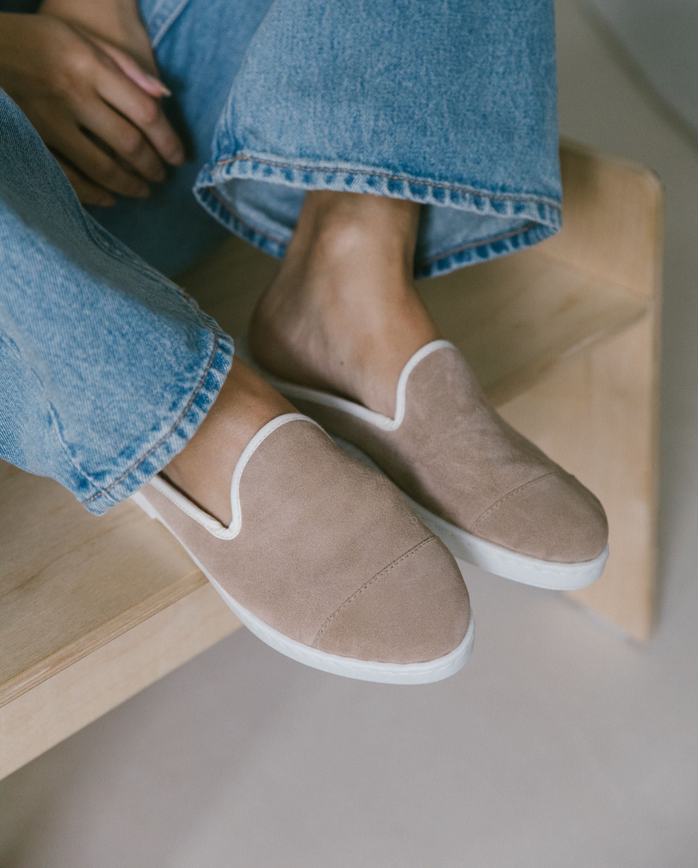 Women's leather mule, taupe ANGARDE Brown