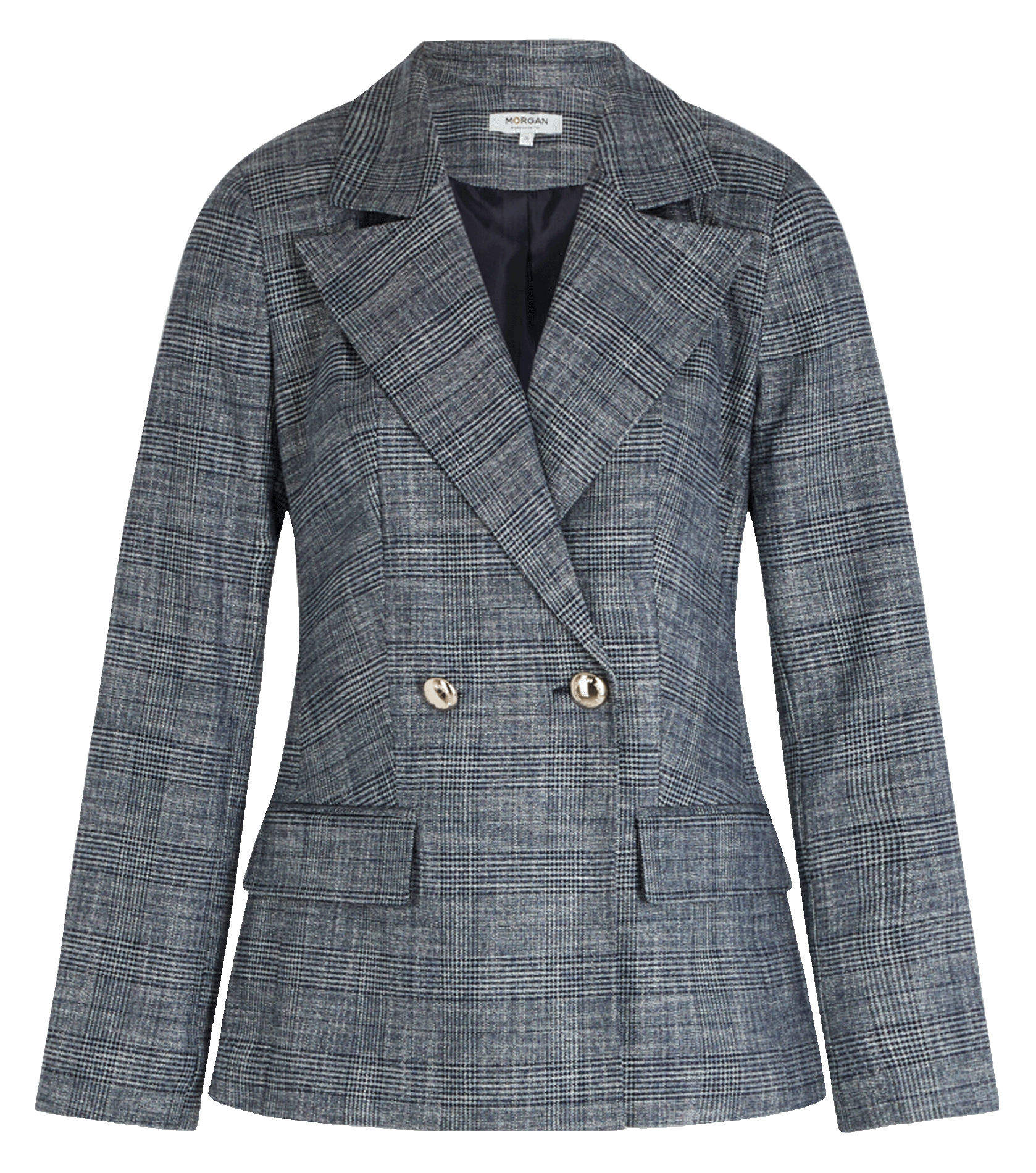 Getailleerde, geruite blazer Blauw