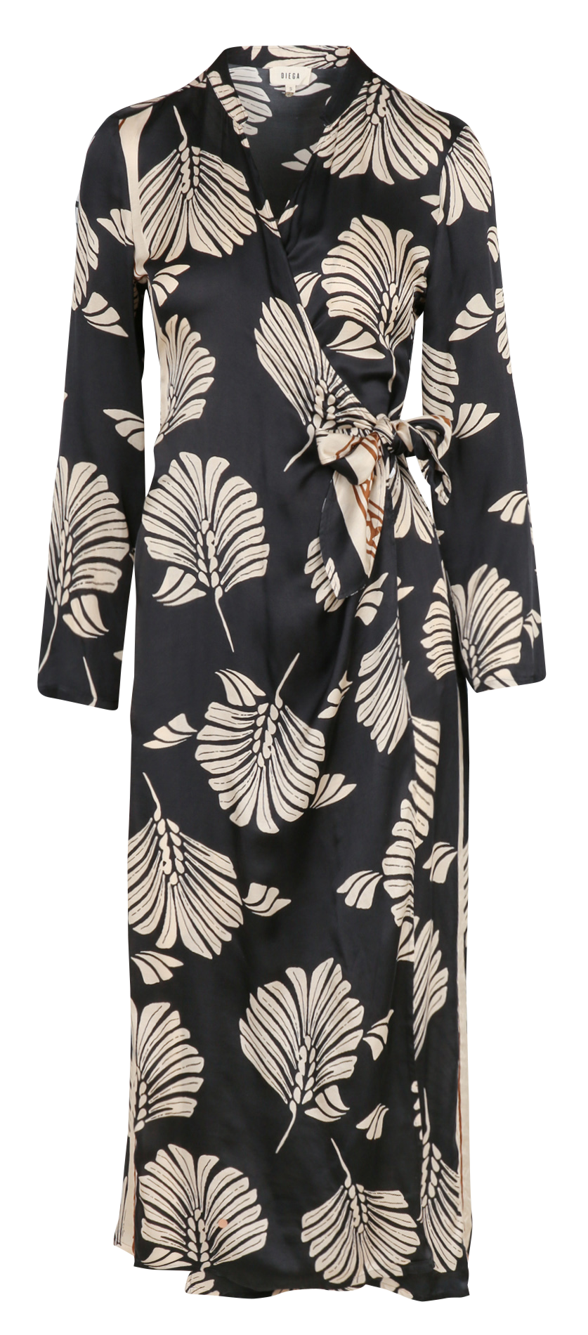 Bedrucktes Maxikleid aus 100% Viskose Schwarz