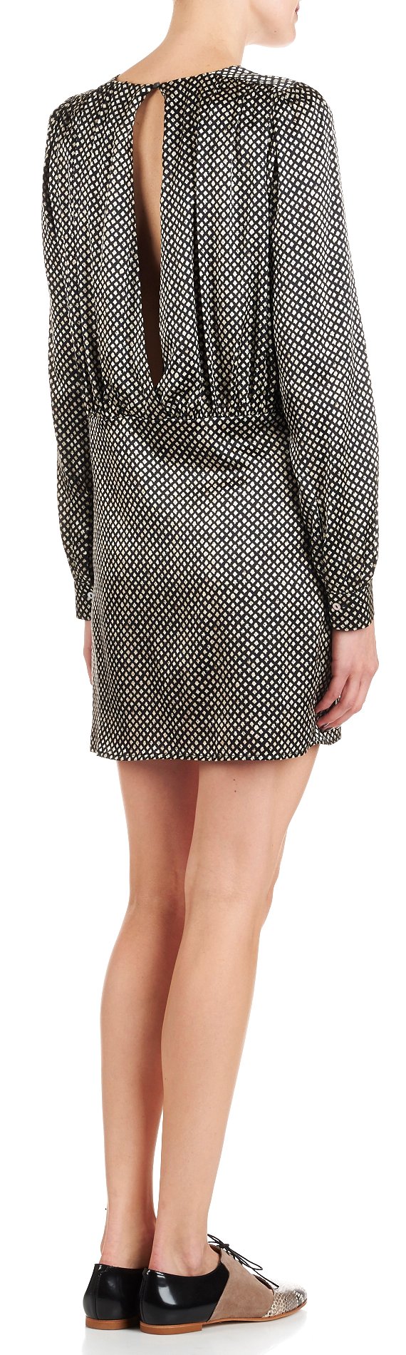 Stretch silk dress ATTIC AND BARN Black