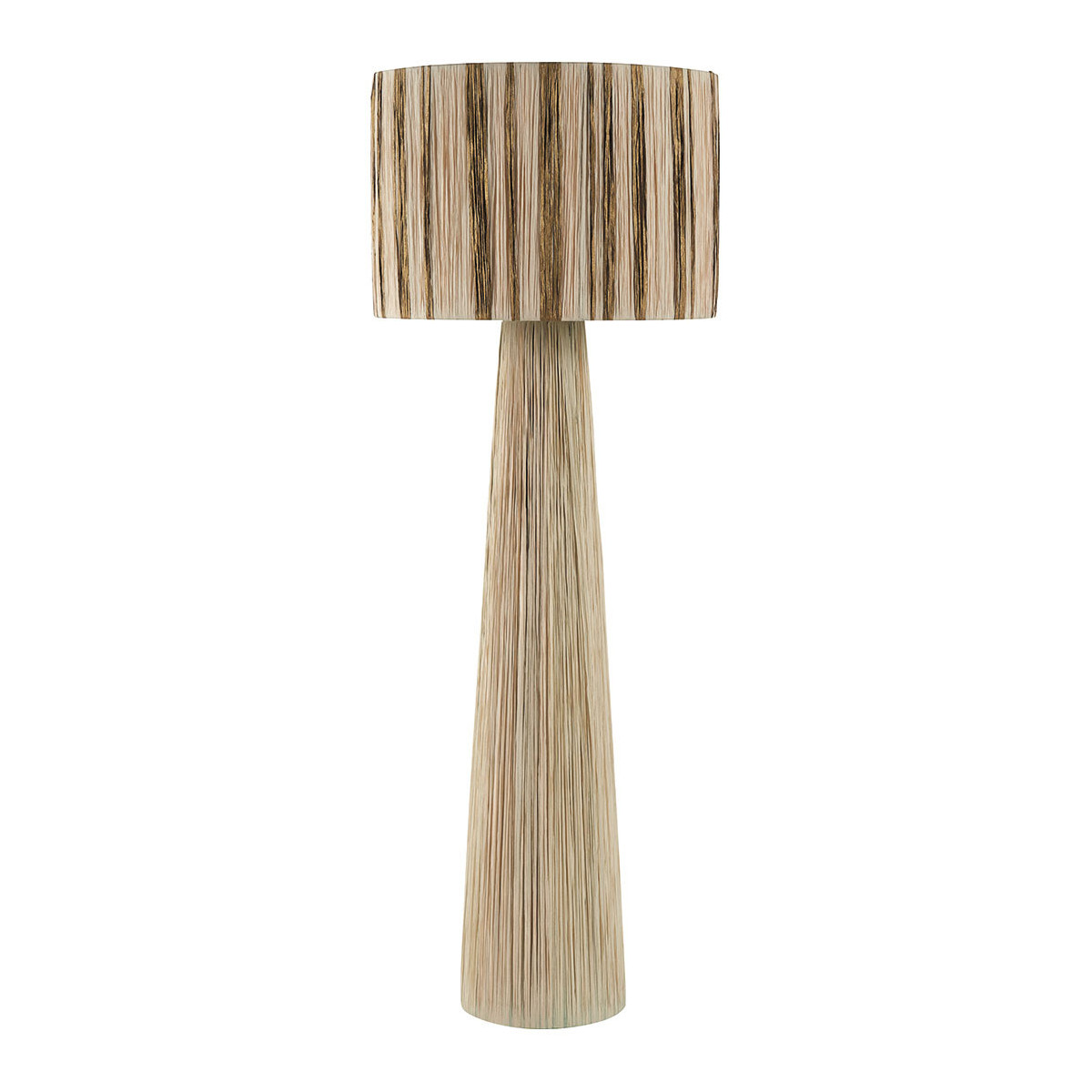 NIA Raffia Floor Lamp - Natural and Gold Lampshade - ø 50 x 140 cm BLANC D'IVOIRE Golden