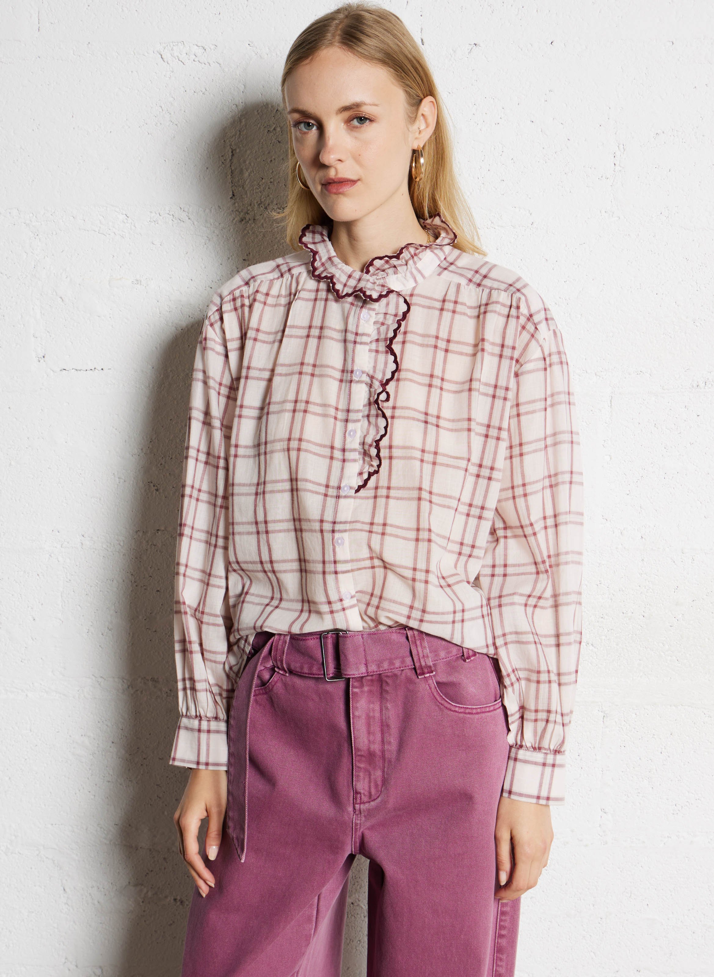 Alexandra checked shirt SUNCOO Pink