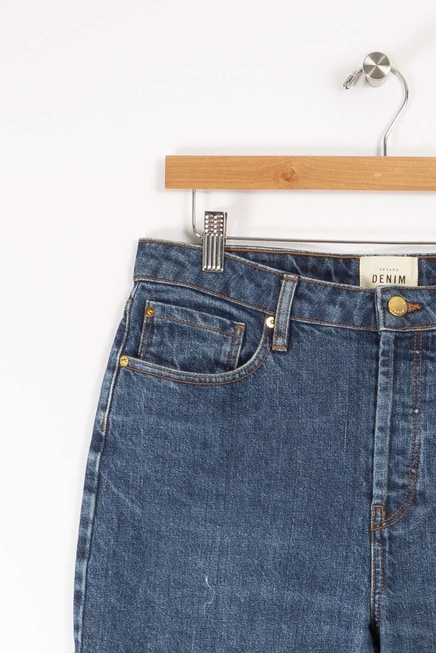 Cropped slim jeans with studs SEZANE - Seconde main Blue