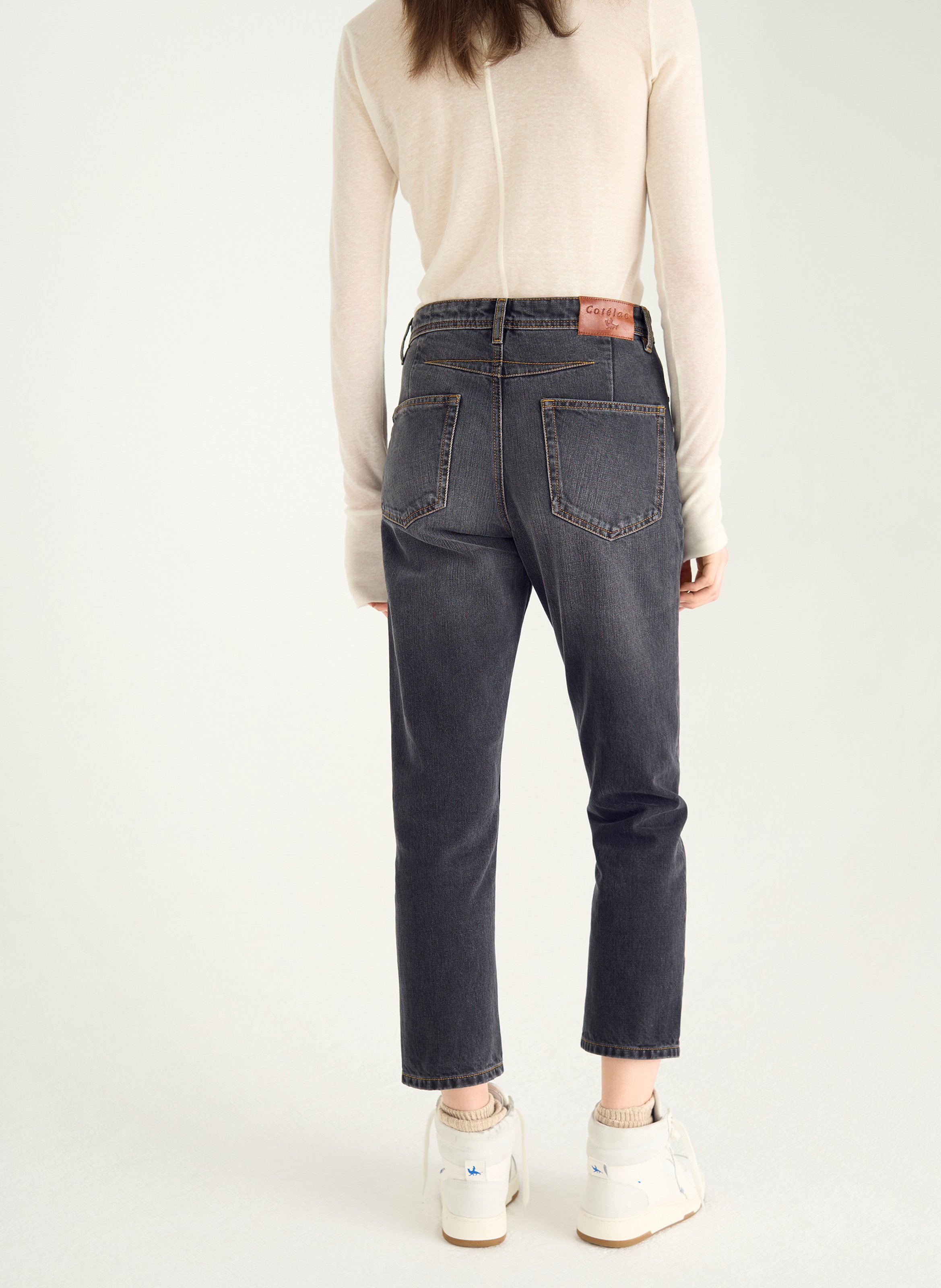 Jean droit en coton ACOTE Noir