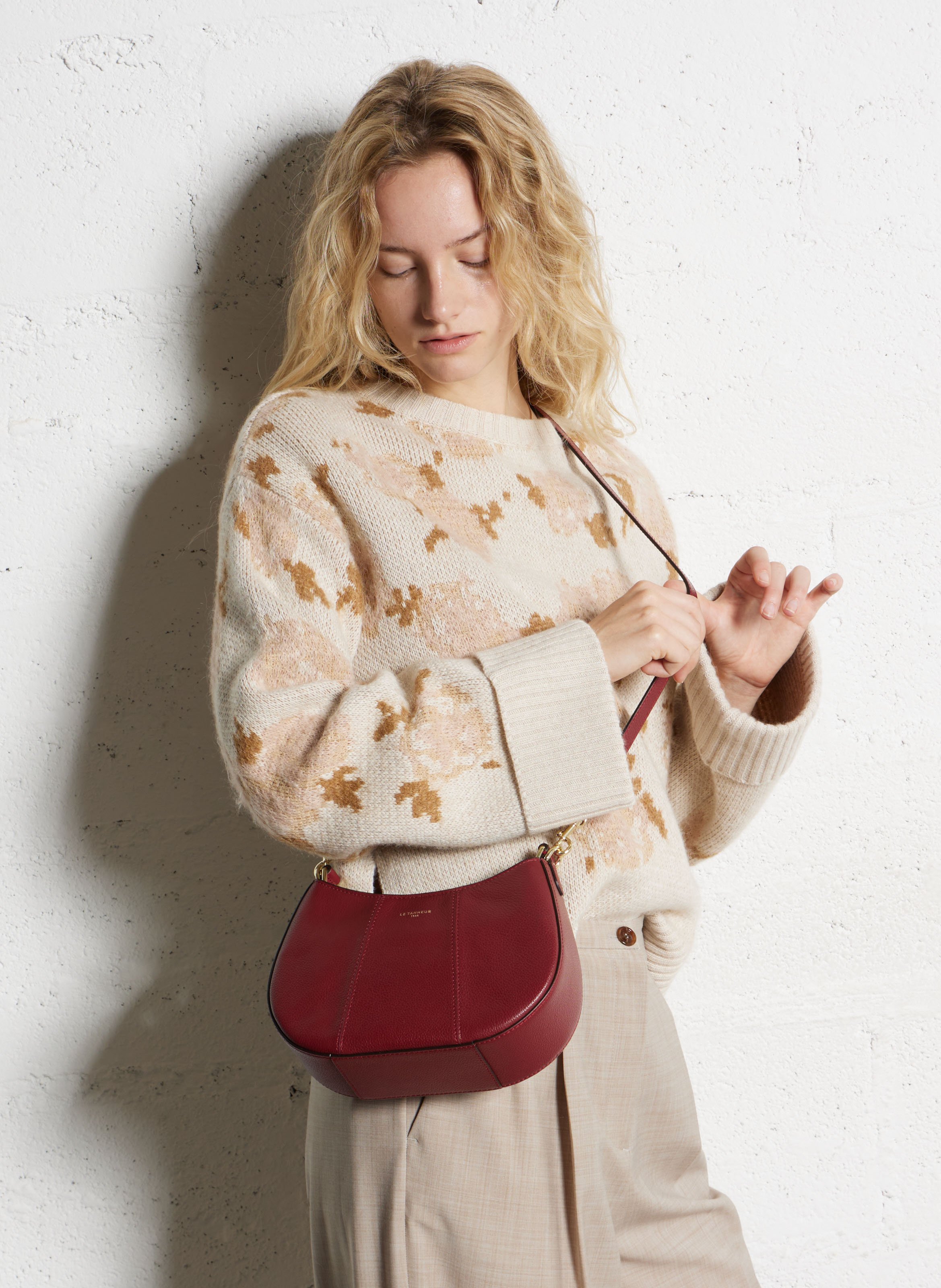 Sac porté épaule en cuir LE TANNEUR Rouge