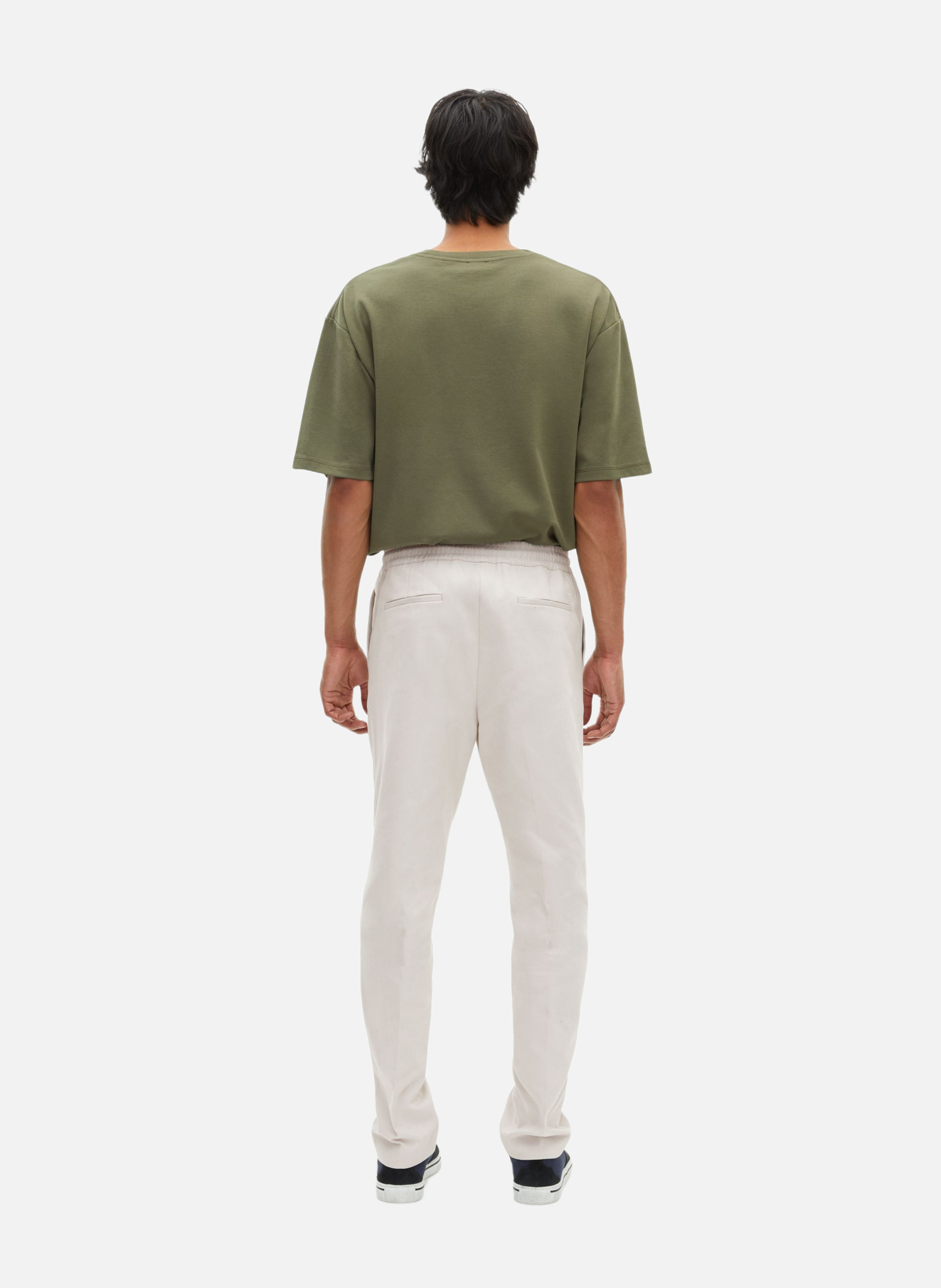 Elasticated-waist straight trousers THE KOOPLES Grey