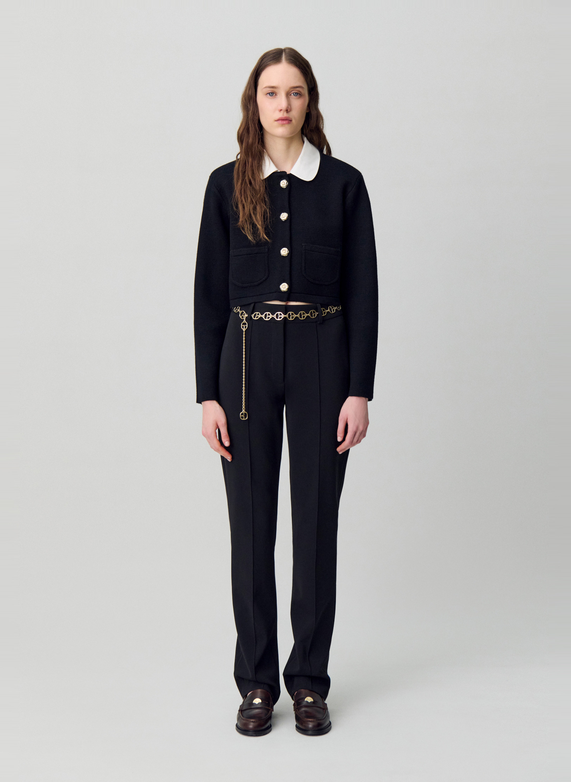 High-waisted straight-leg trousers CLAUDIE PIERLOT Black