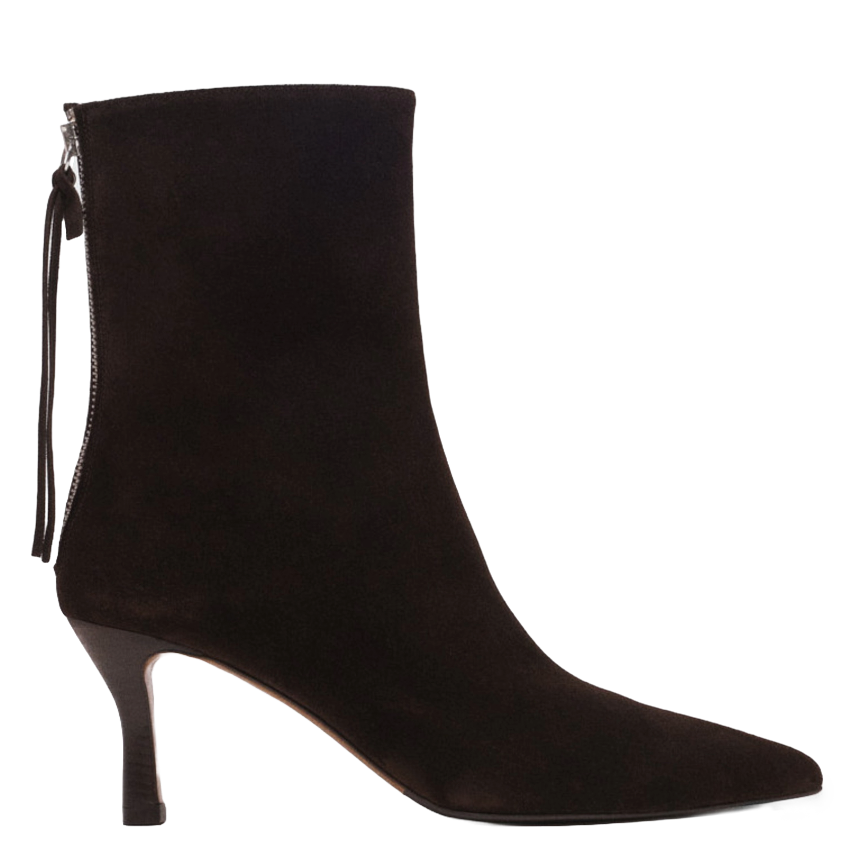 Bottines à talons en suède MAJE Marron