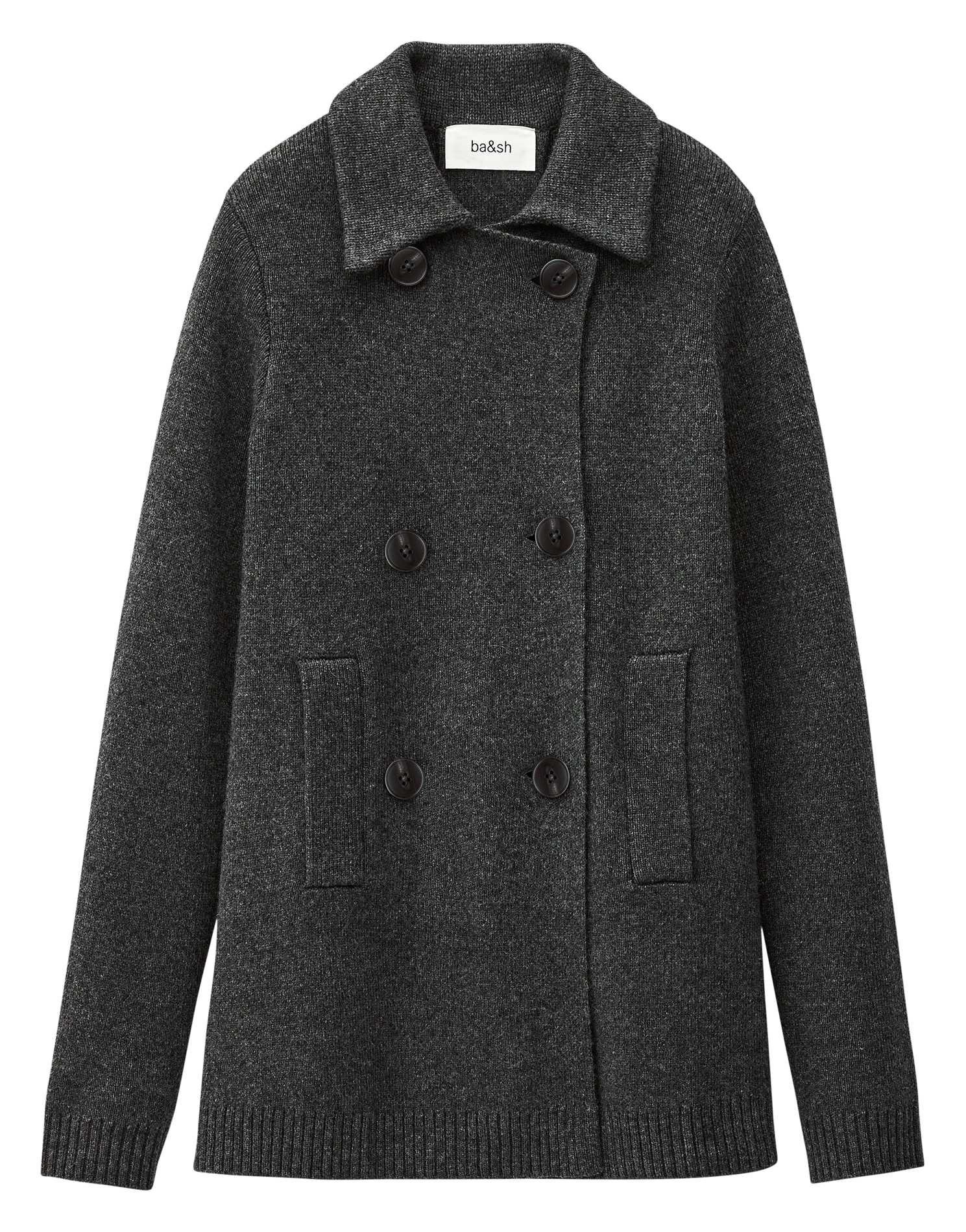 Straight buttoned wool blend vest BA&SH Black