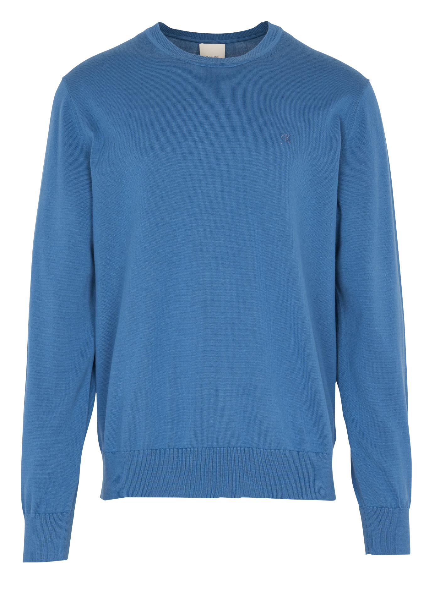 Sweat droit col rond en coton CALVIN KLEIN Bleu