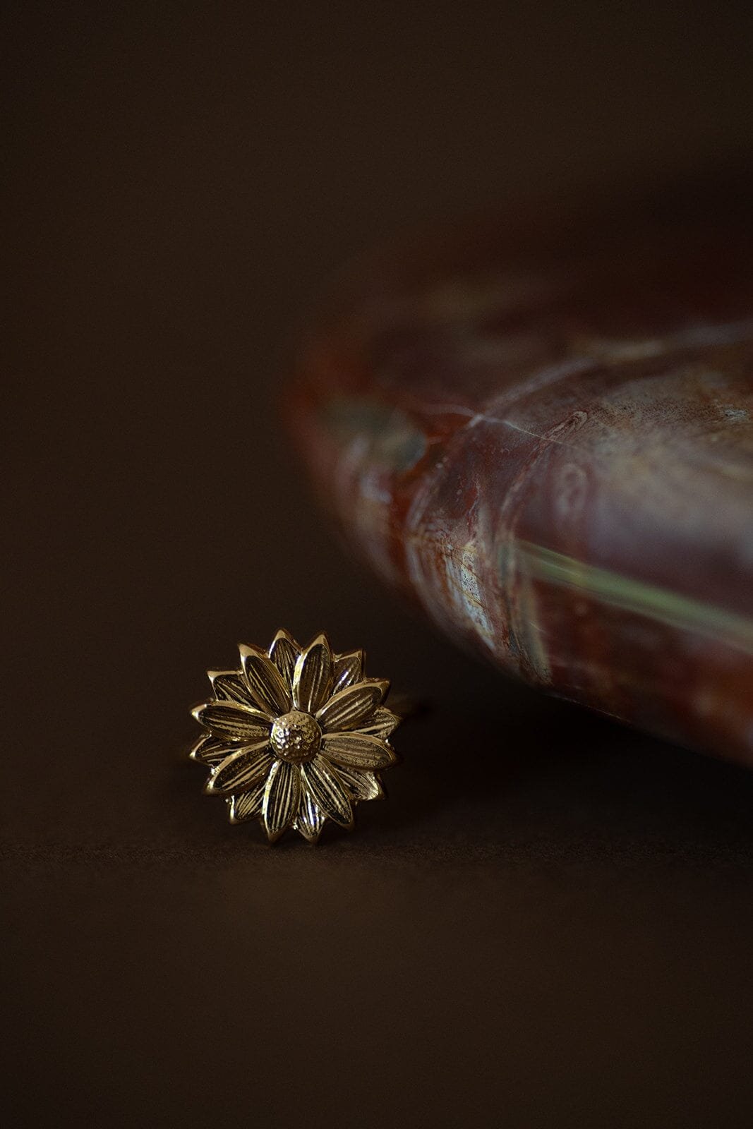 THÉIA - silver-plated flower ring MONSIEUR SIMONE Golden