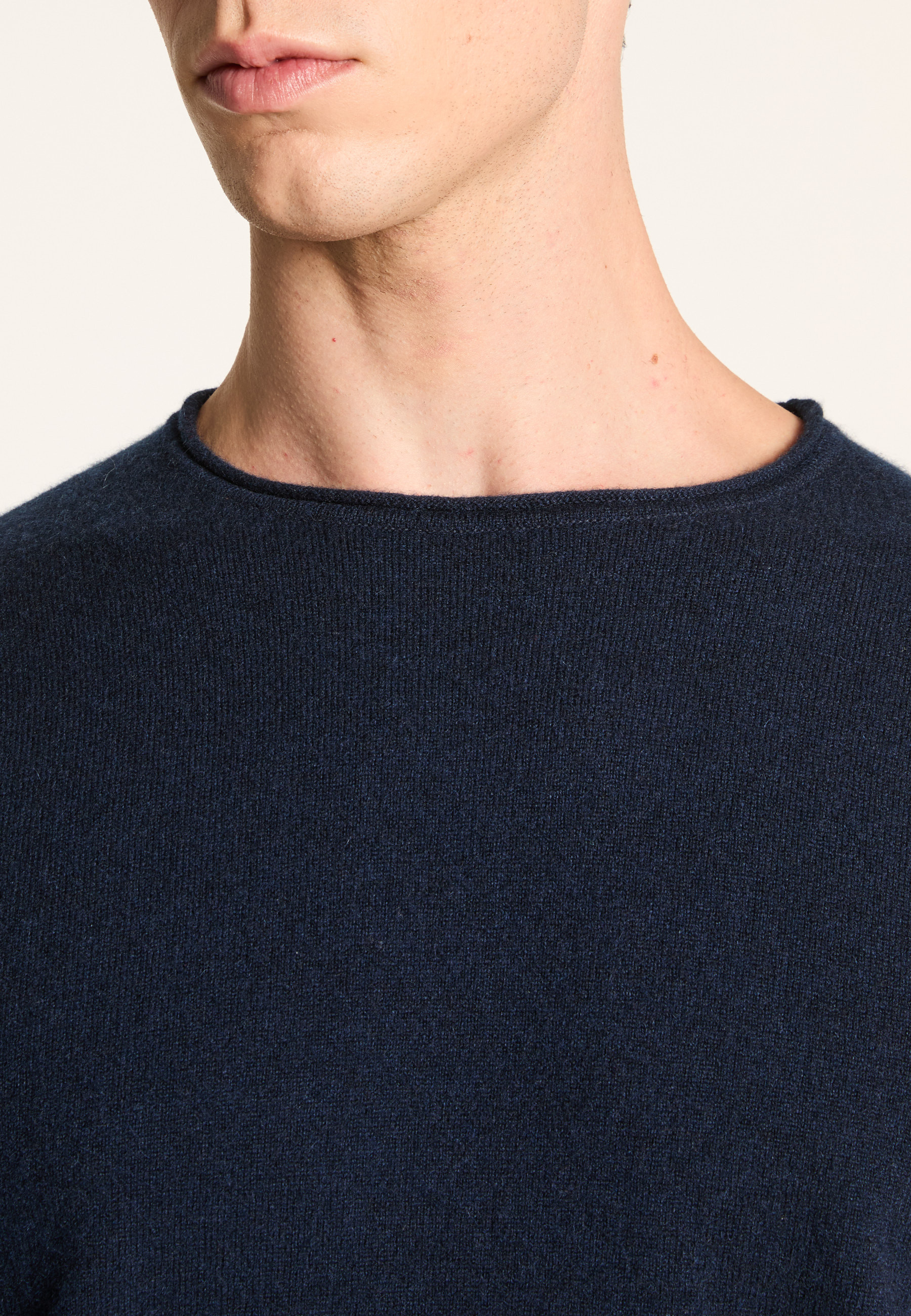 Cashmere sweater with rolled turtleneck MAISON MONTAGUT Blue
