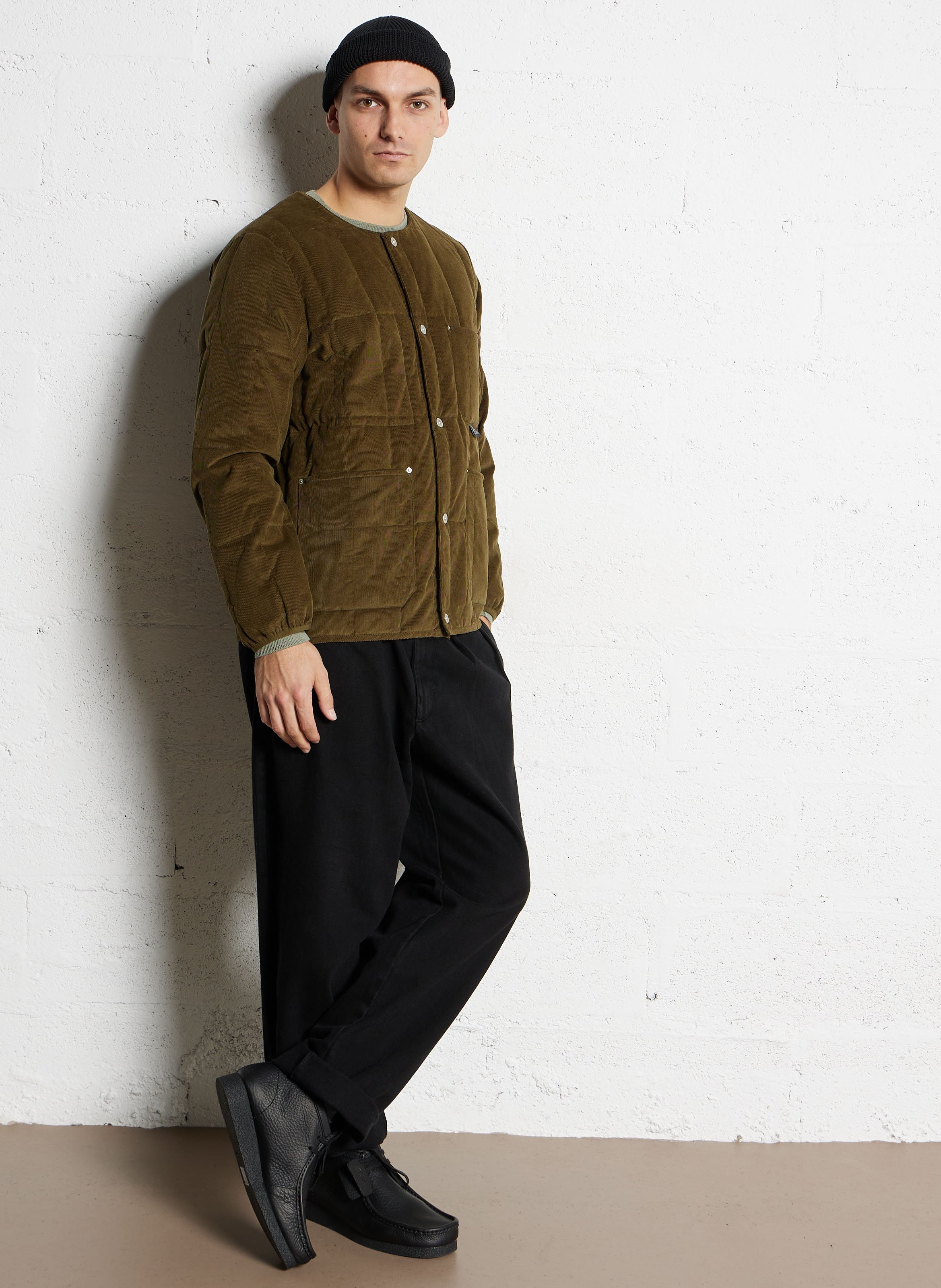 Solid quilted straight velvet jacket TAION Green