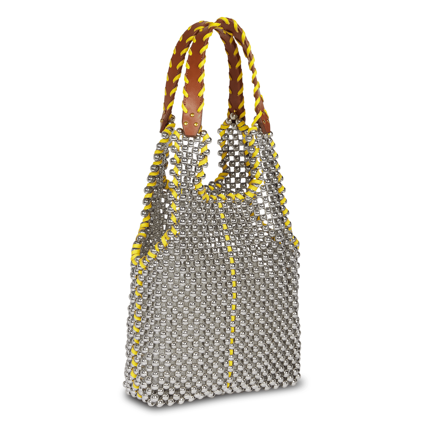 Sac porté épaule en perles JEROME DREYFUSS Jaune