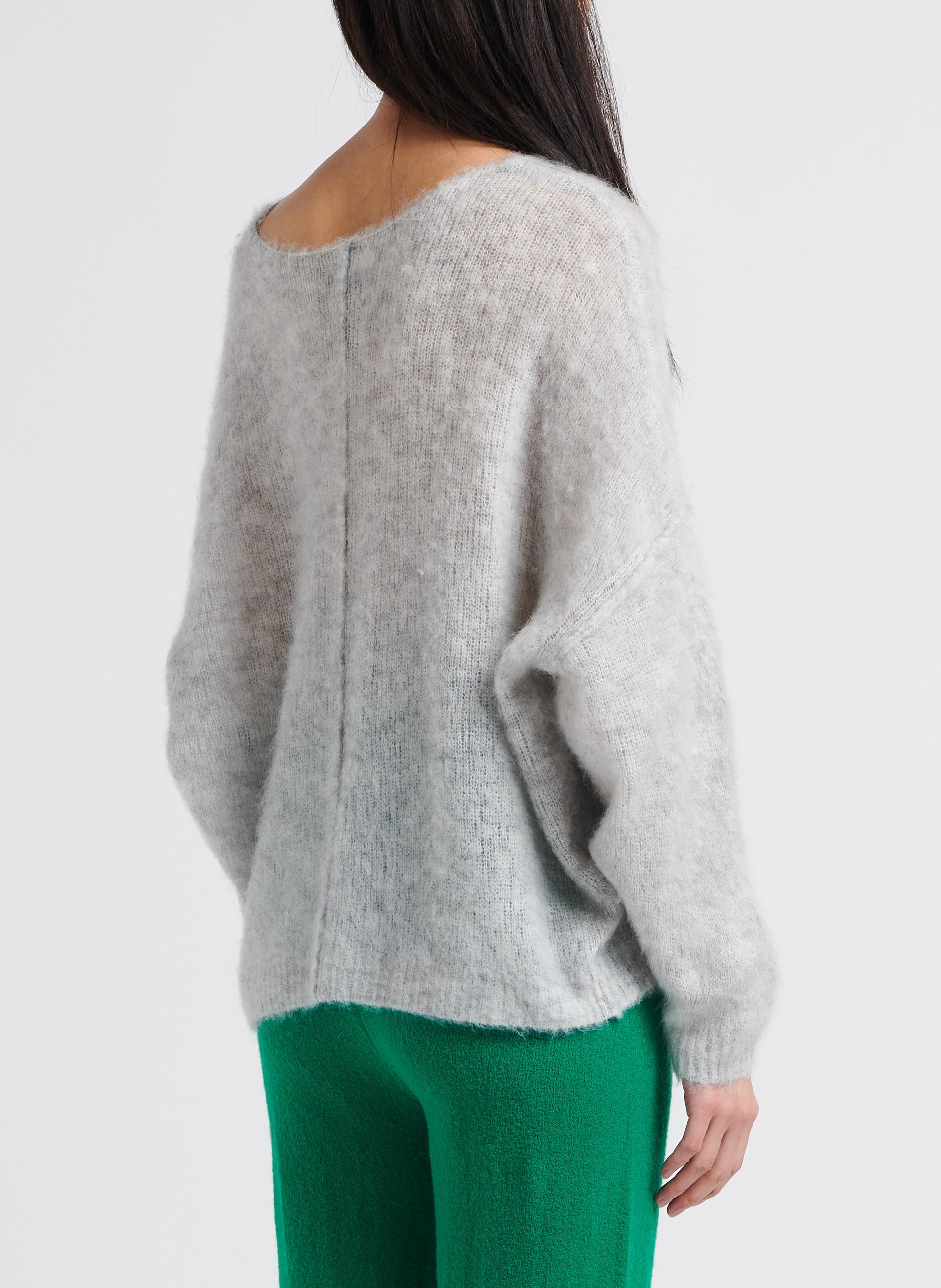 Boat-neck alpaca and wool sweater AMERICAN VINTAGE Grey