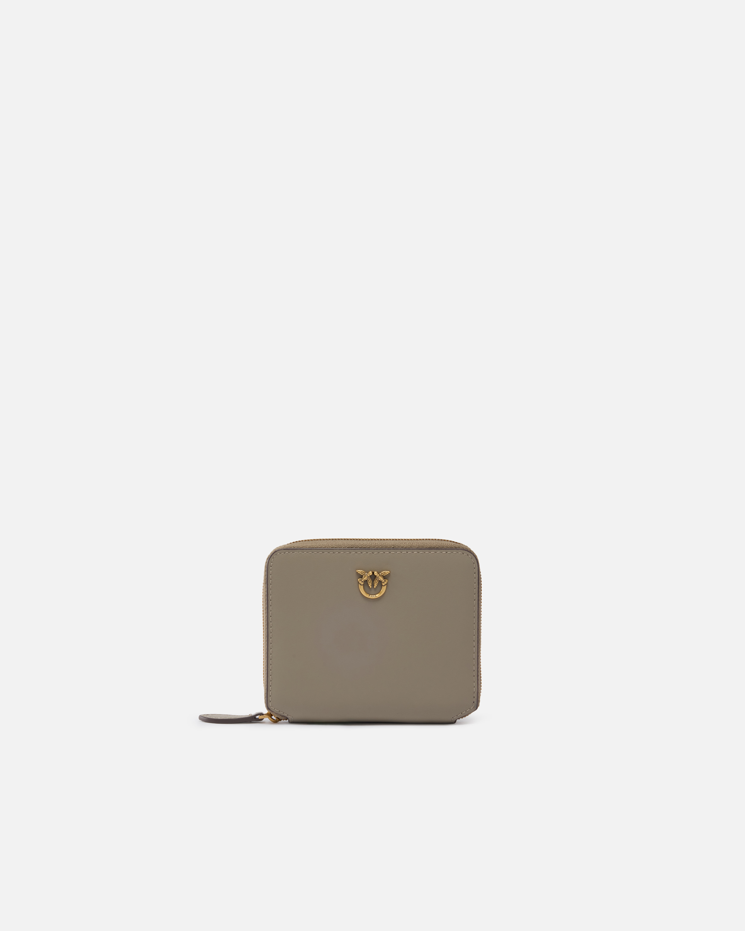 Square contour zip wallet PINKO Brown