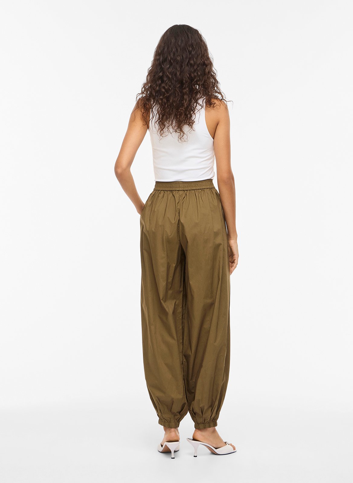 Cotton balloon pants VILA Green
