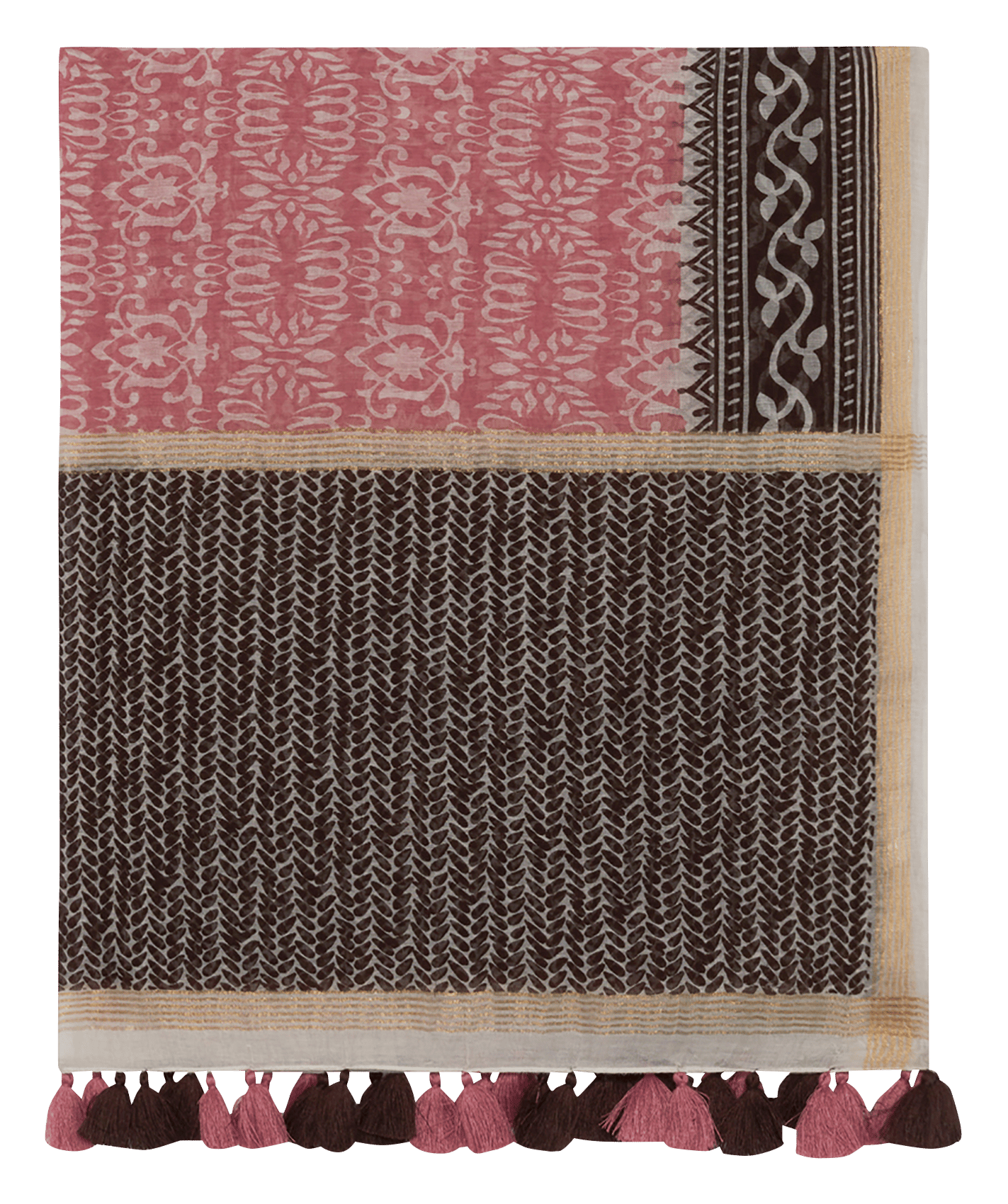 Printed blended cotton scarf PABLO Pink