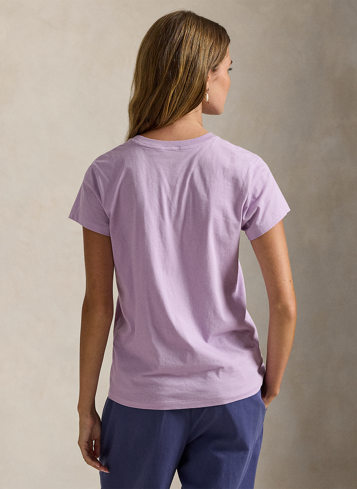 Tee-shirt manches courtes uni à logo POLO RALPH LAUREN Violet