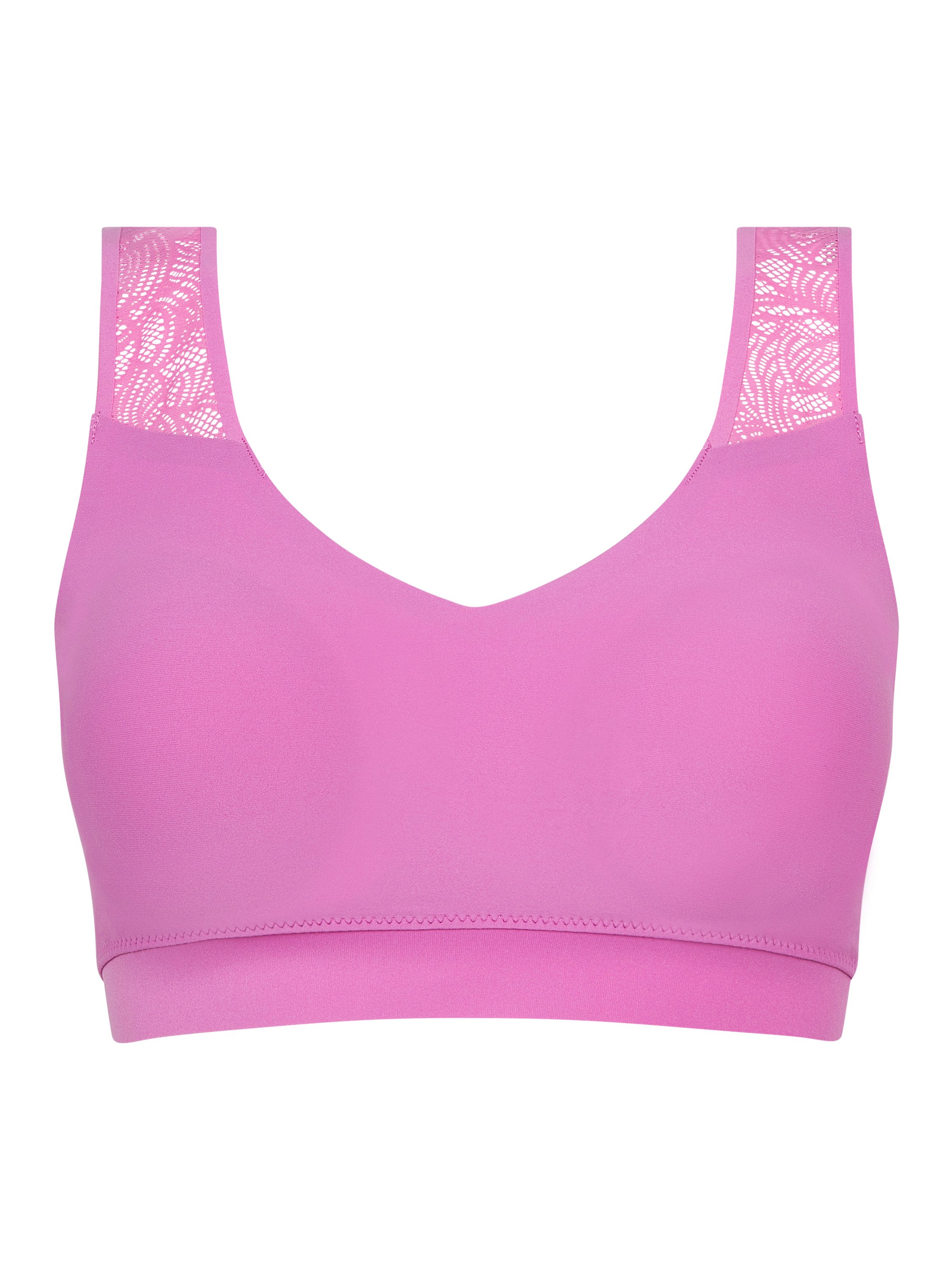 Lace crop top with cups CHANTELLE Pink