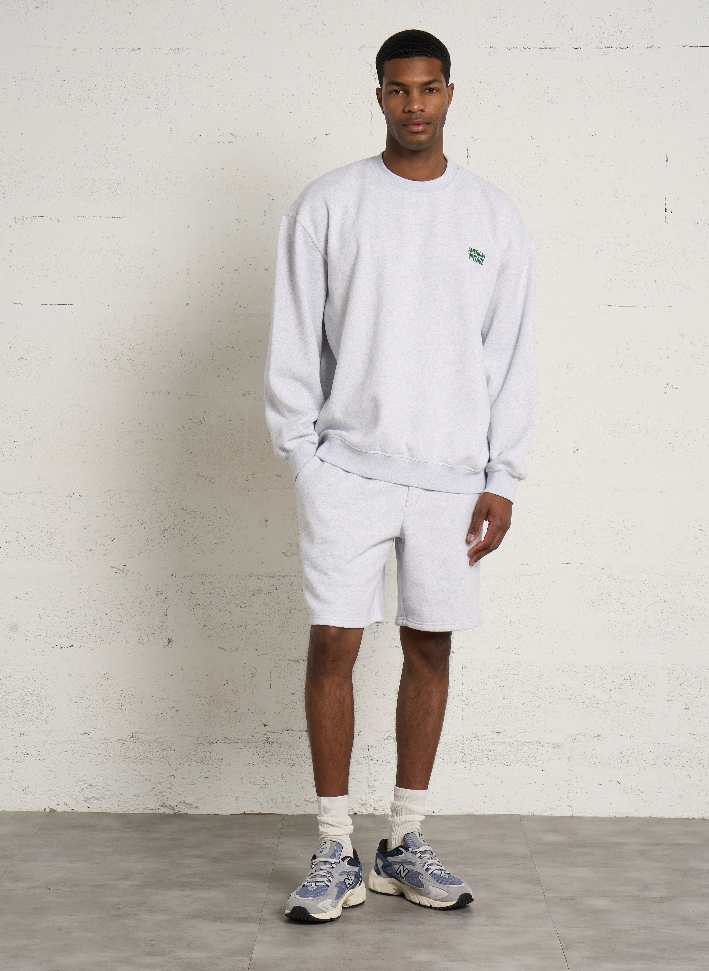 Sweat droit col rond AMERICAN VINTAGE Gris