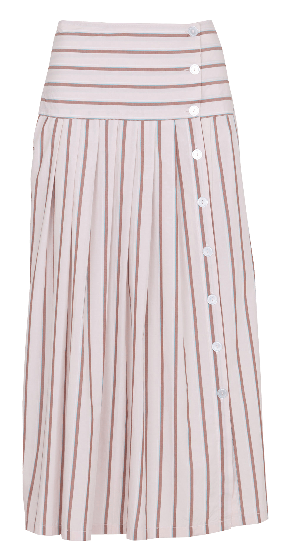 Ausgestellter Rock mit Bio-Baumwollstreifen LEON & HARPER