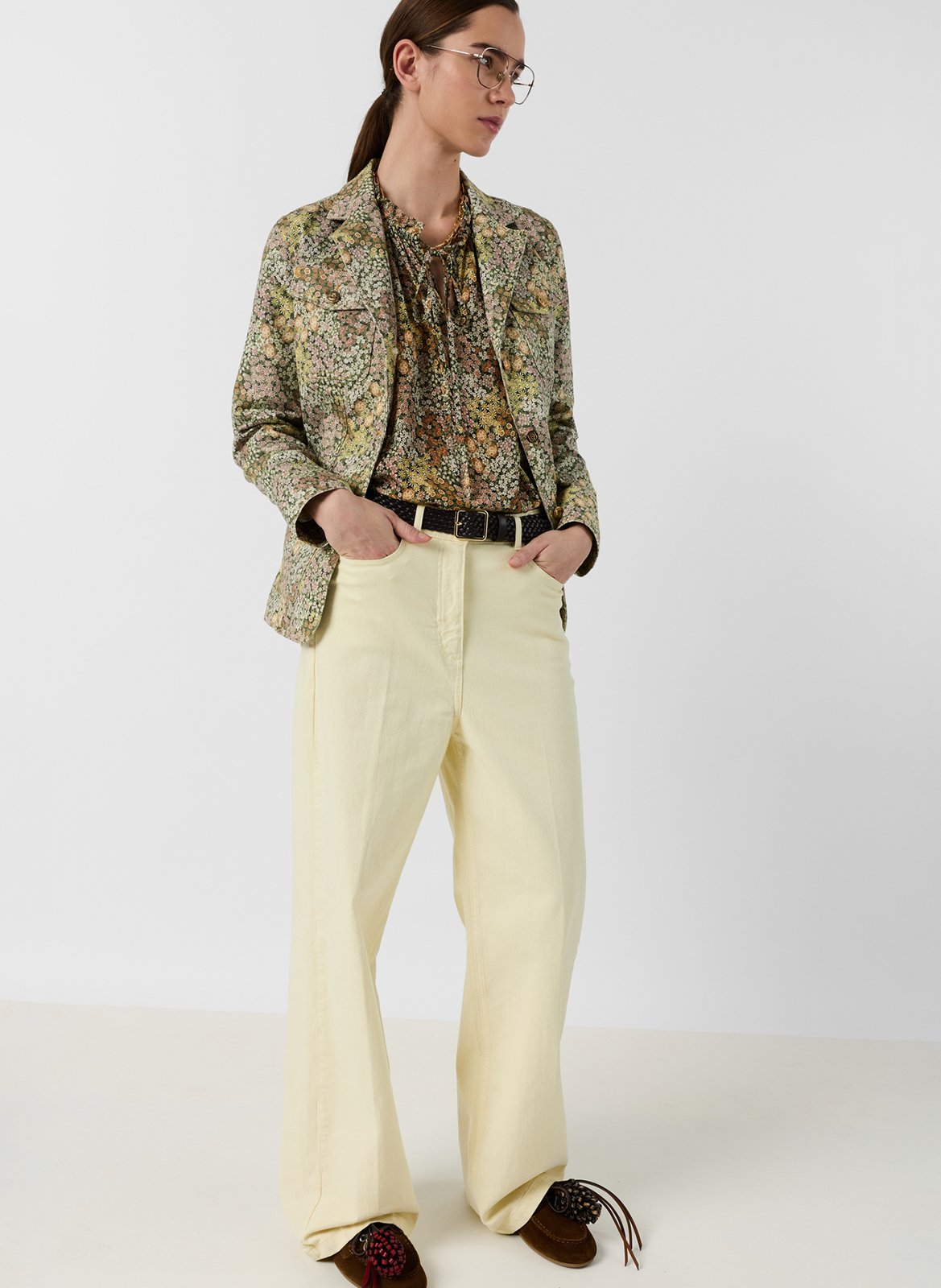 Hohe Taille weite einfarbige Jeans GERARD DAREL Gelb