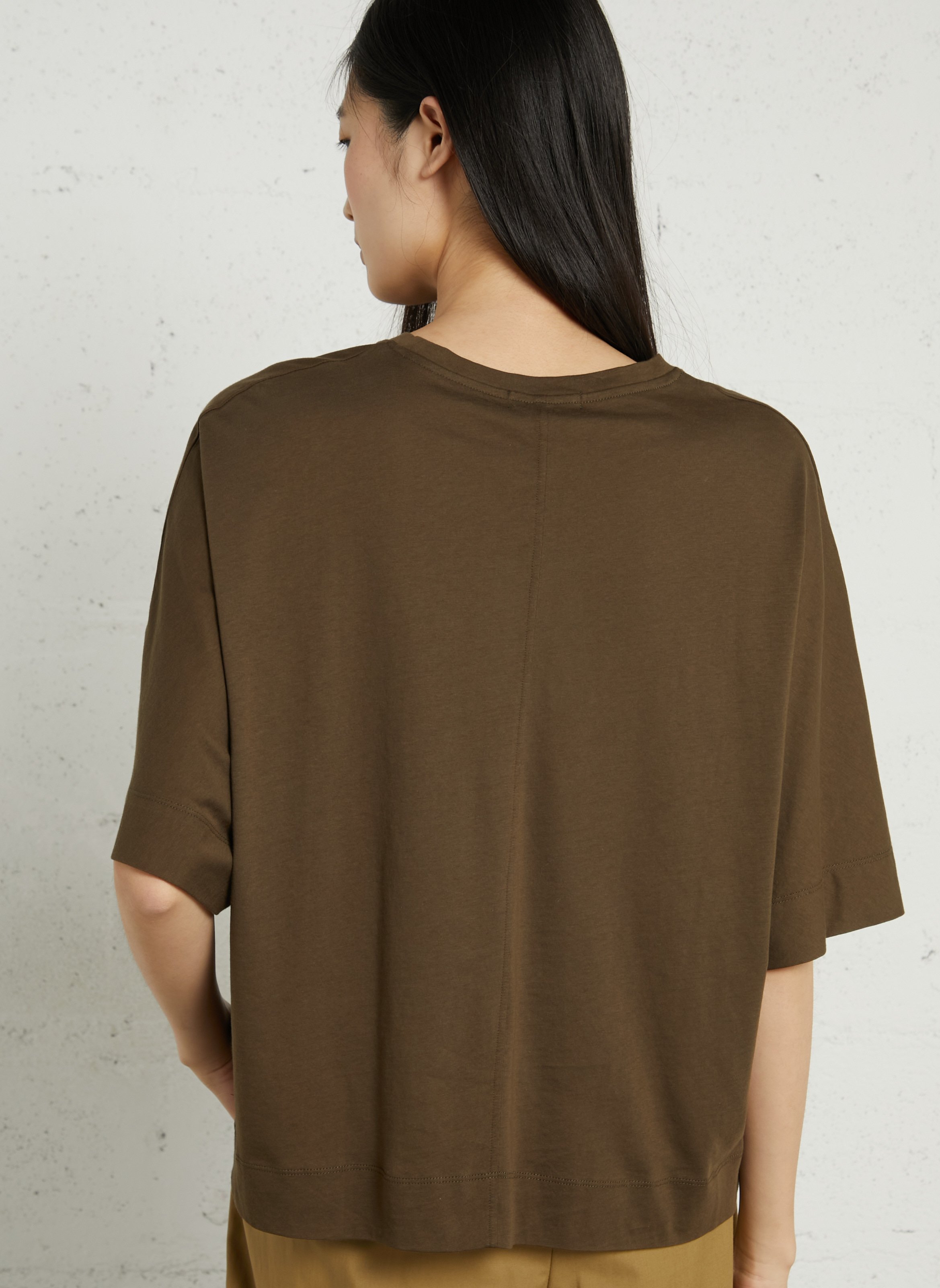 Weites Rundhals-T-Shirt aus Bio-Baumwolle SOEUR Khaki