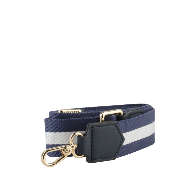 Cotton shoulder strap trimmed with leather POURCHET