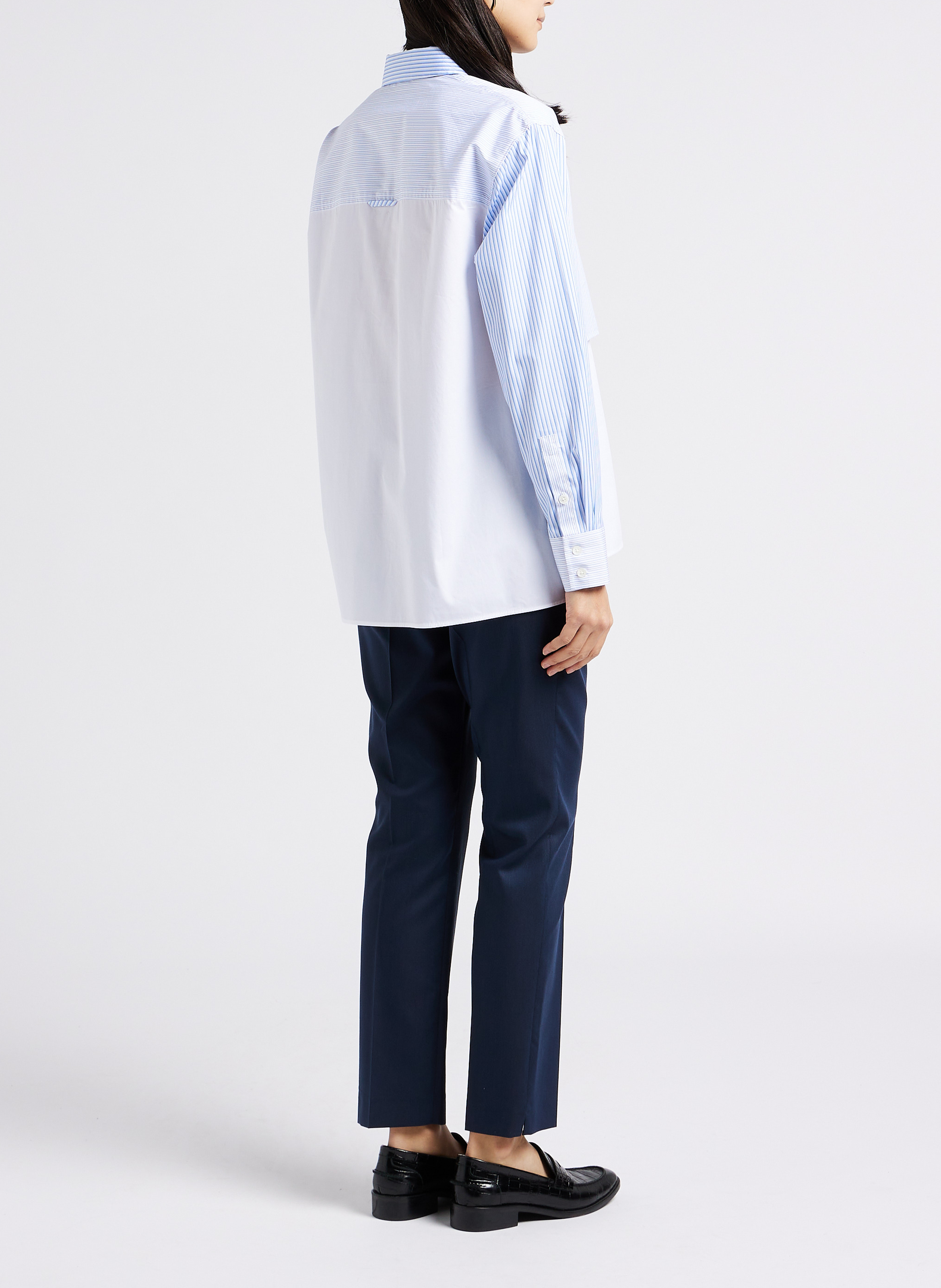 Rechte, katoenen blouse met klassieke kraag PAUL SMITH Wit