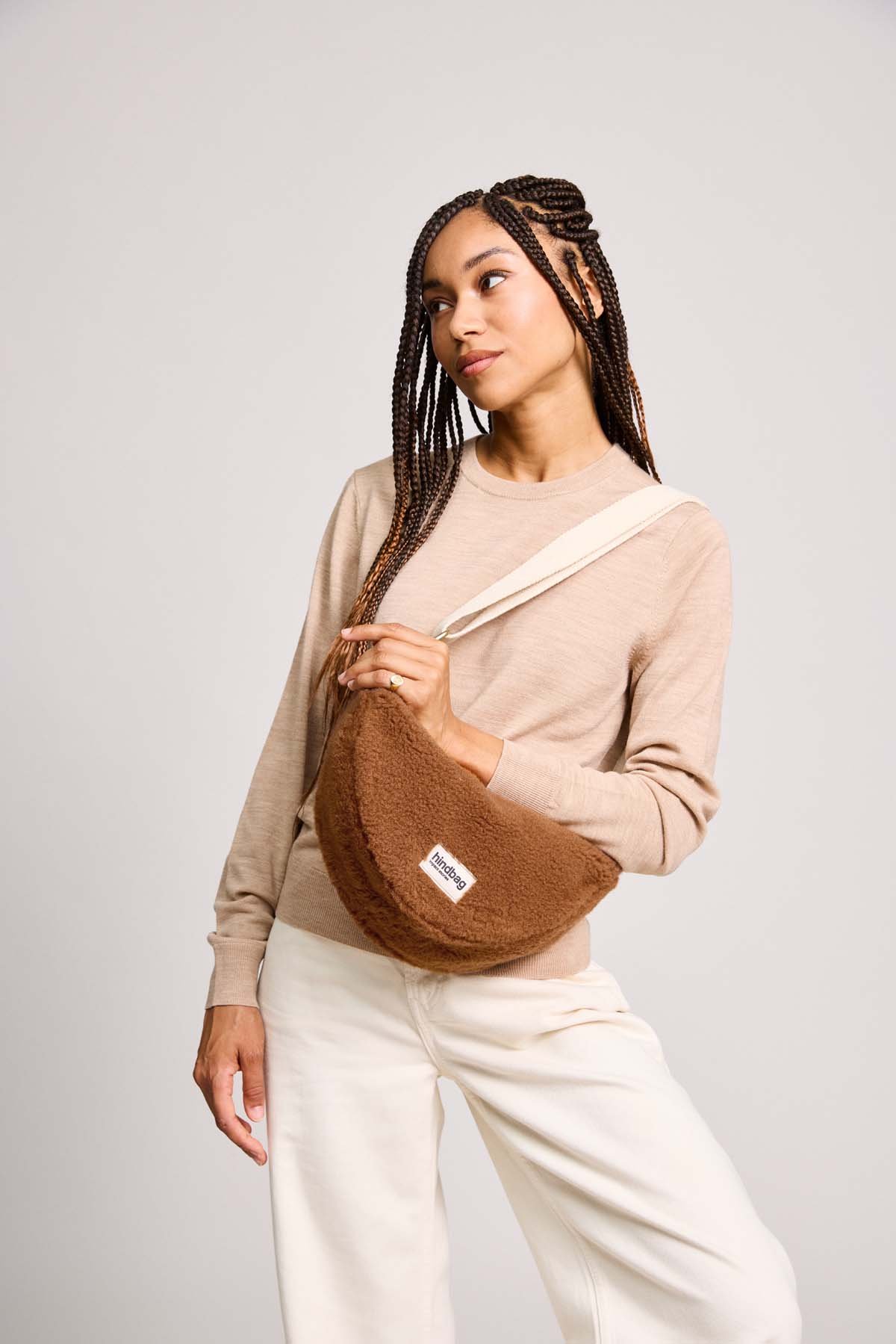 Cotton waist bag HINDBAG Brown