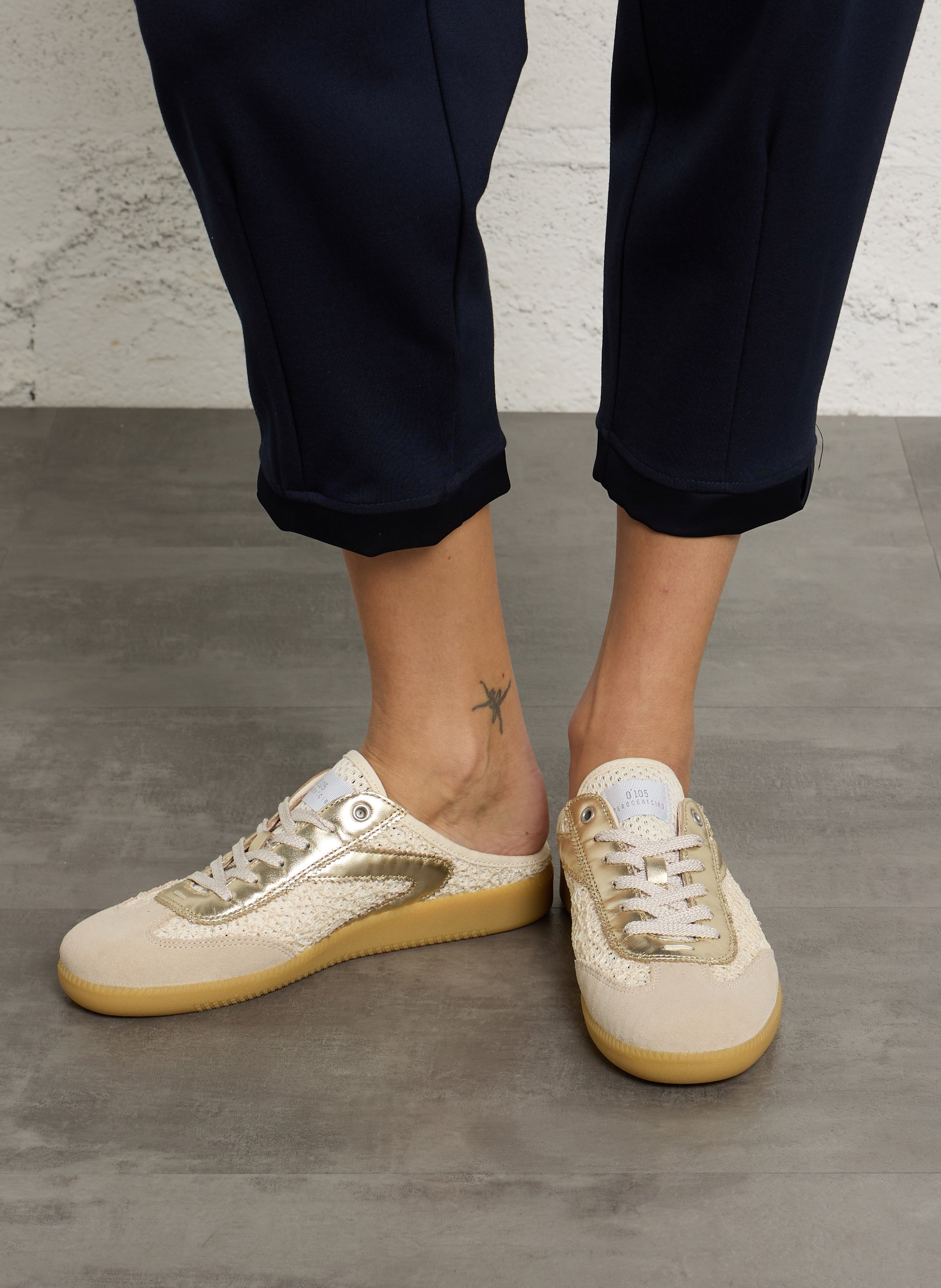 Espadrilles mit Spitzenkörben 0'105 Beige