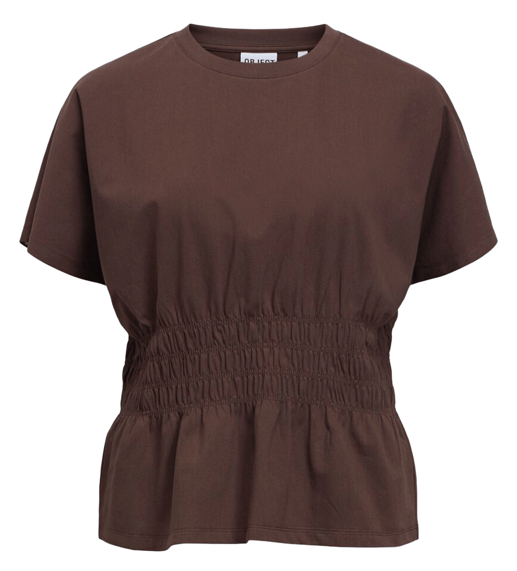 Slim-fit top met ronde hals | katoenblend OBJECT