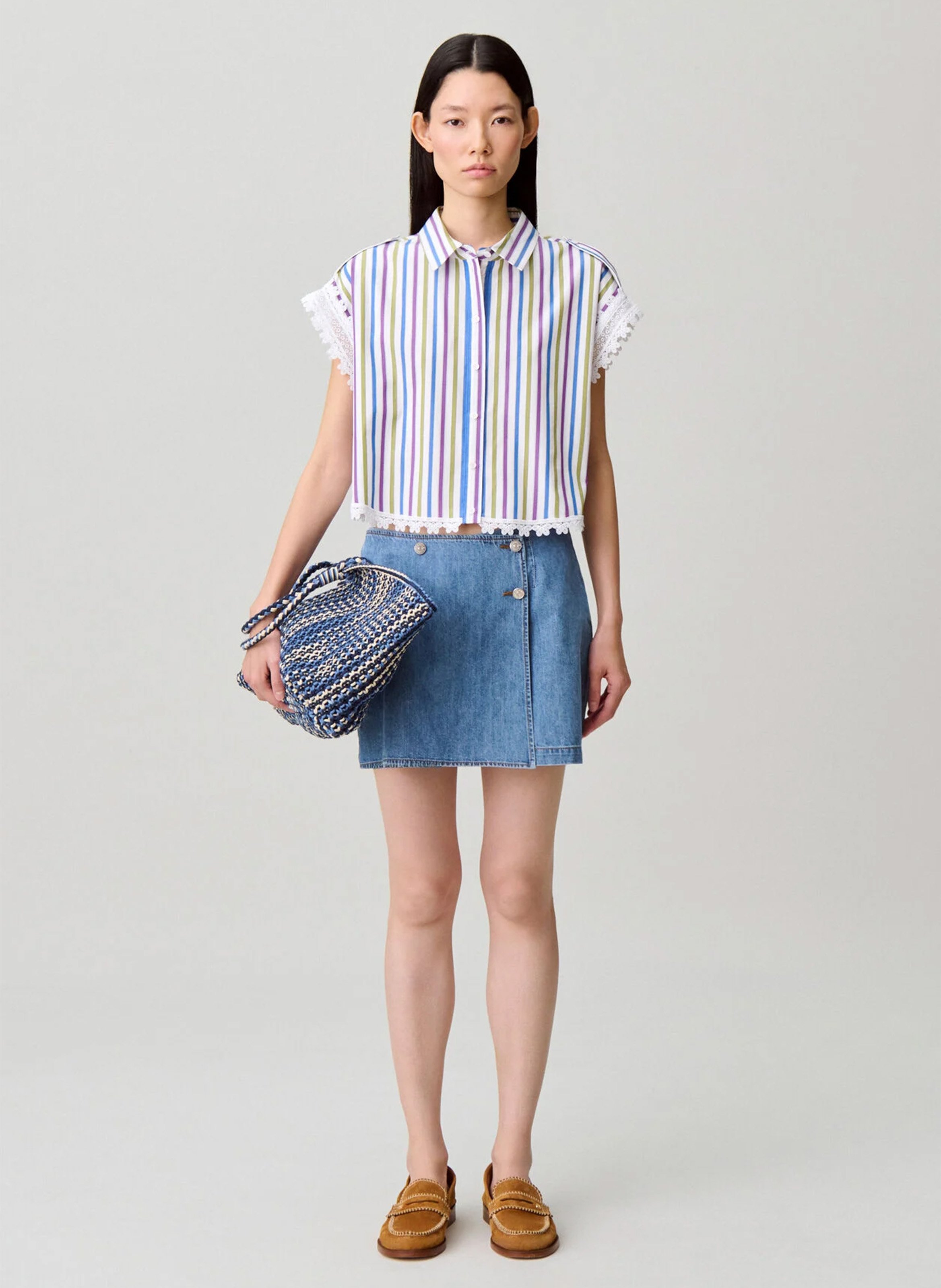 Chemise droite en coton CLAUDIE PIERLOT Multicolore