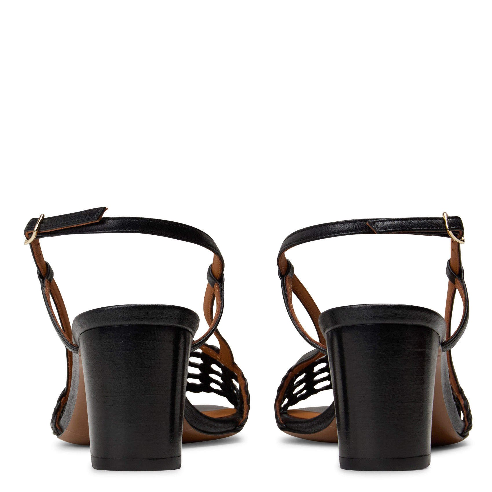 Halfhoge, leren sandalen RIVECOUR Zwart
