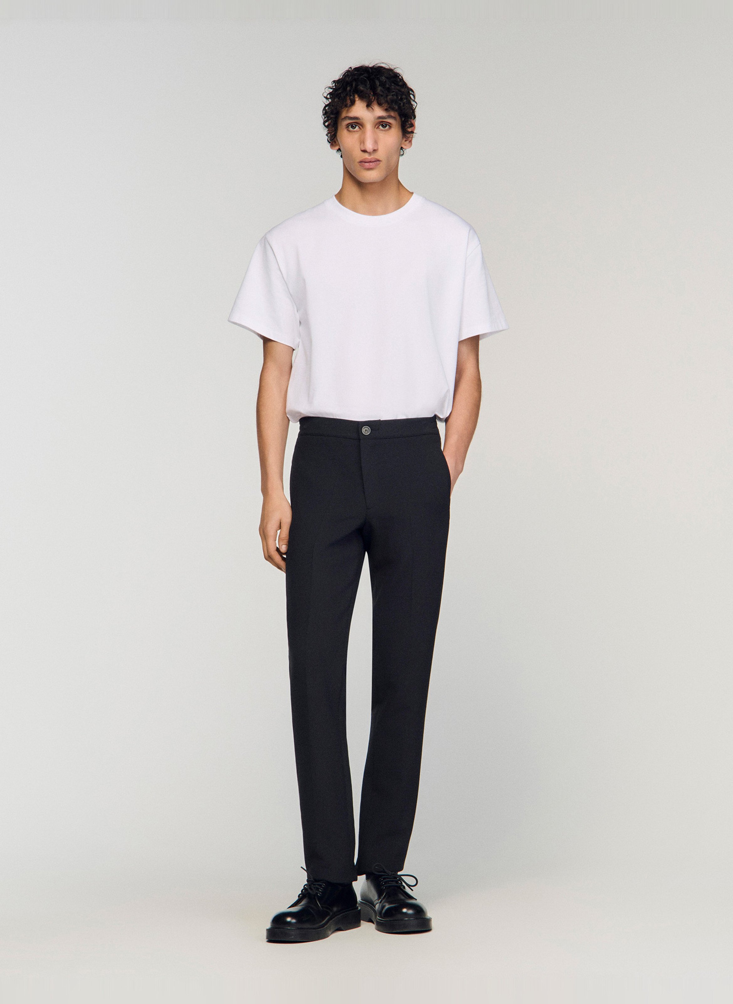 Pantalon droit  SANDRO Noir
