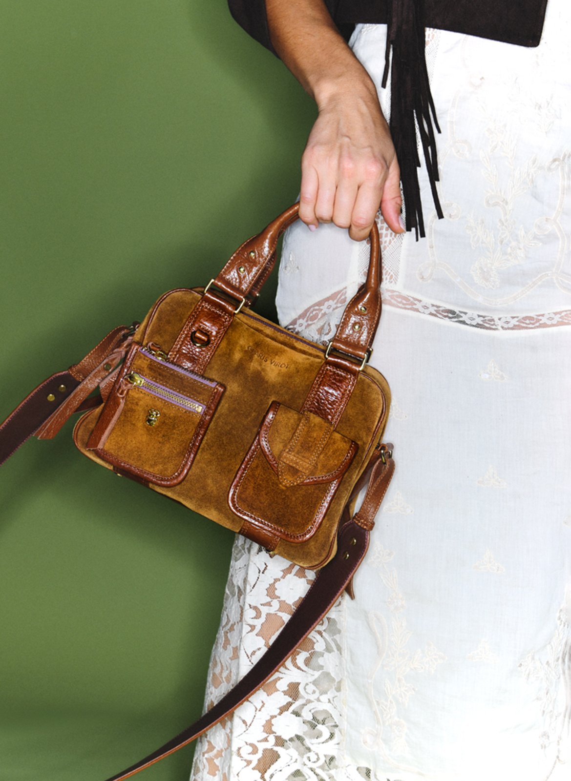 Dori leather shoulder bag CLARIS VIROT Brown