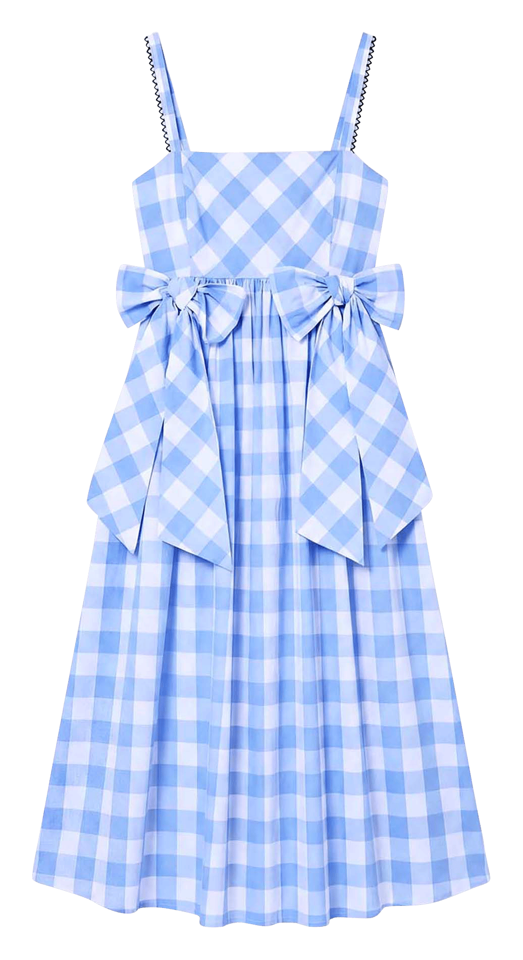 Midi-Kleid mit quadratischem Ausschnitt aus bedruckter Baumwolle TARA JARMON Blau