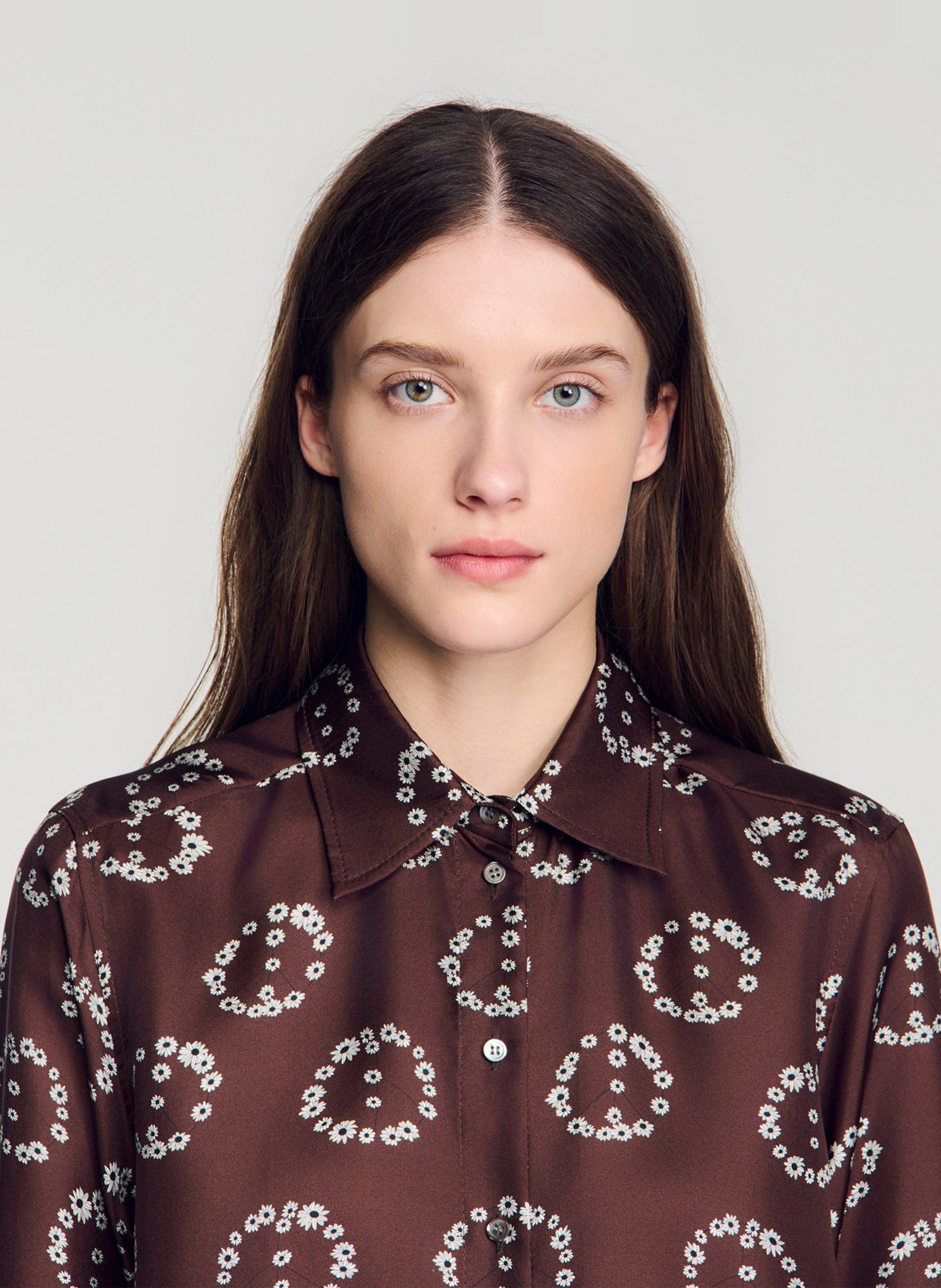 Rechte zijden blouse SANDRO Bruin